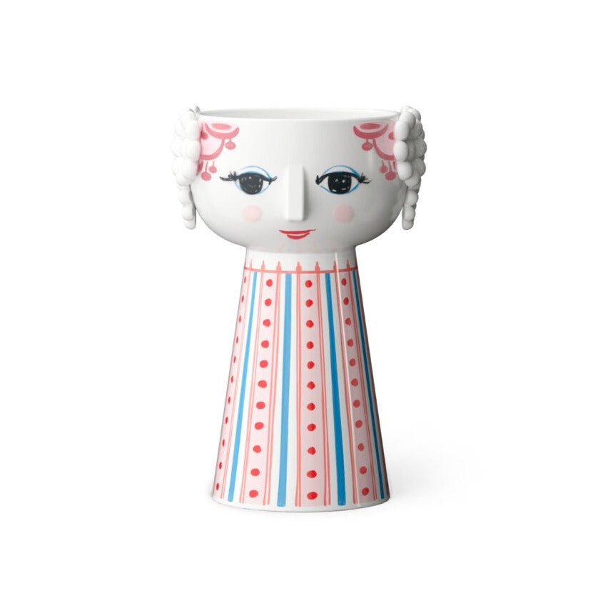 Eva Lysestage, støvet rød - H14 cm.