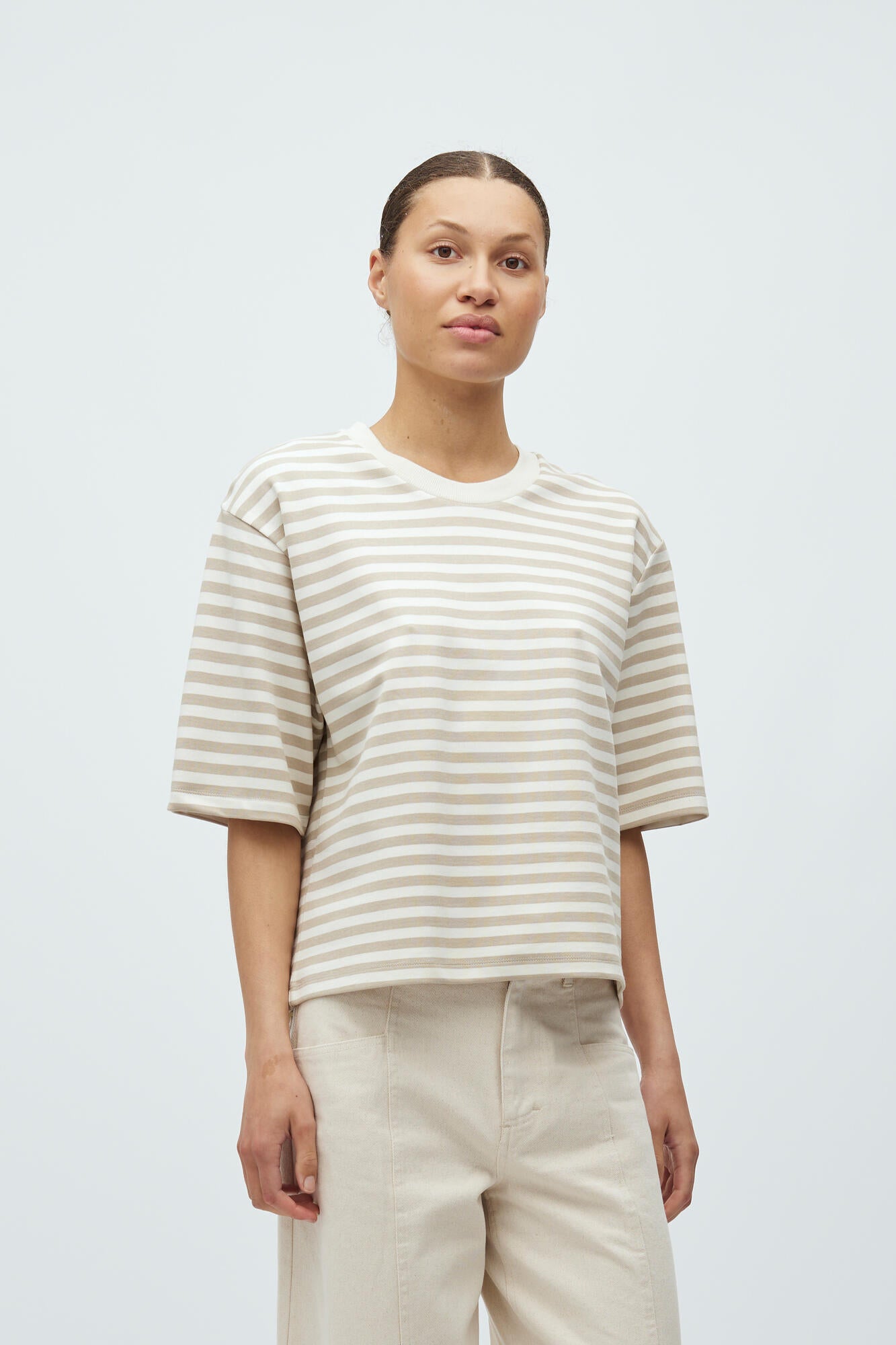Emrys t-shirt - P49 Island Fossil Sugar Stripe