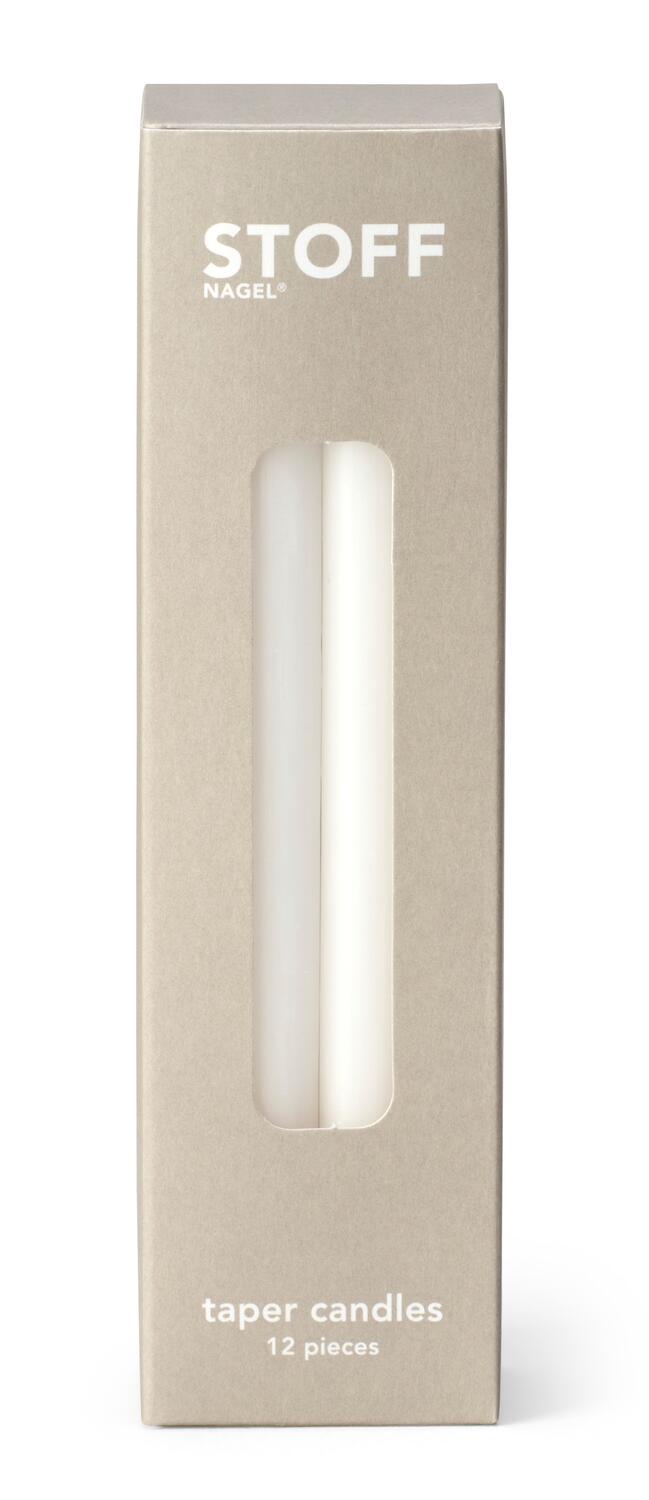 Kertelys hvid, H18 cm - 12 stk.