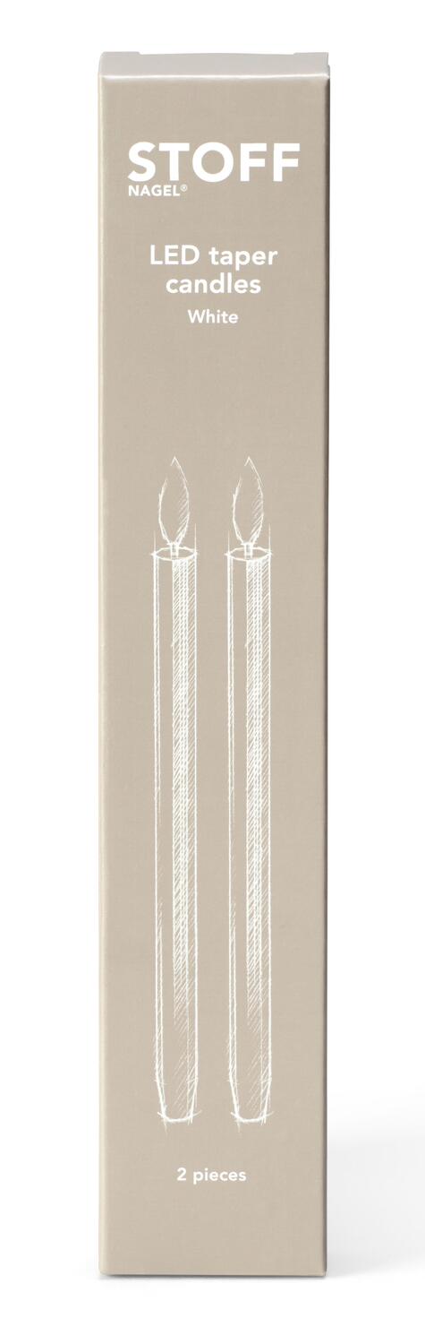 LED kertelys, hvid - H: 20 cm.