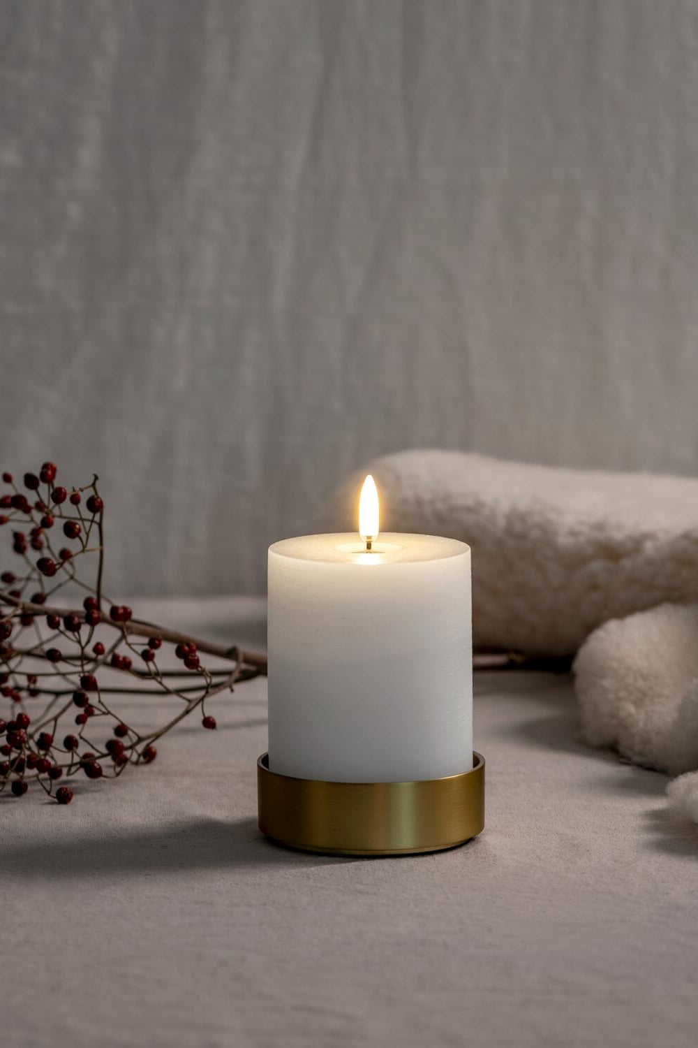 Lysestage, Matte Brass - Ø9 cm