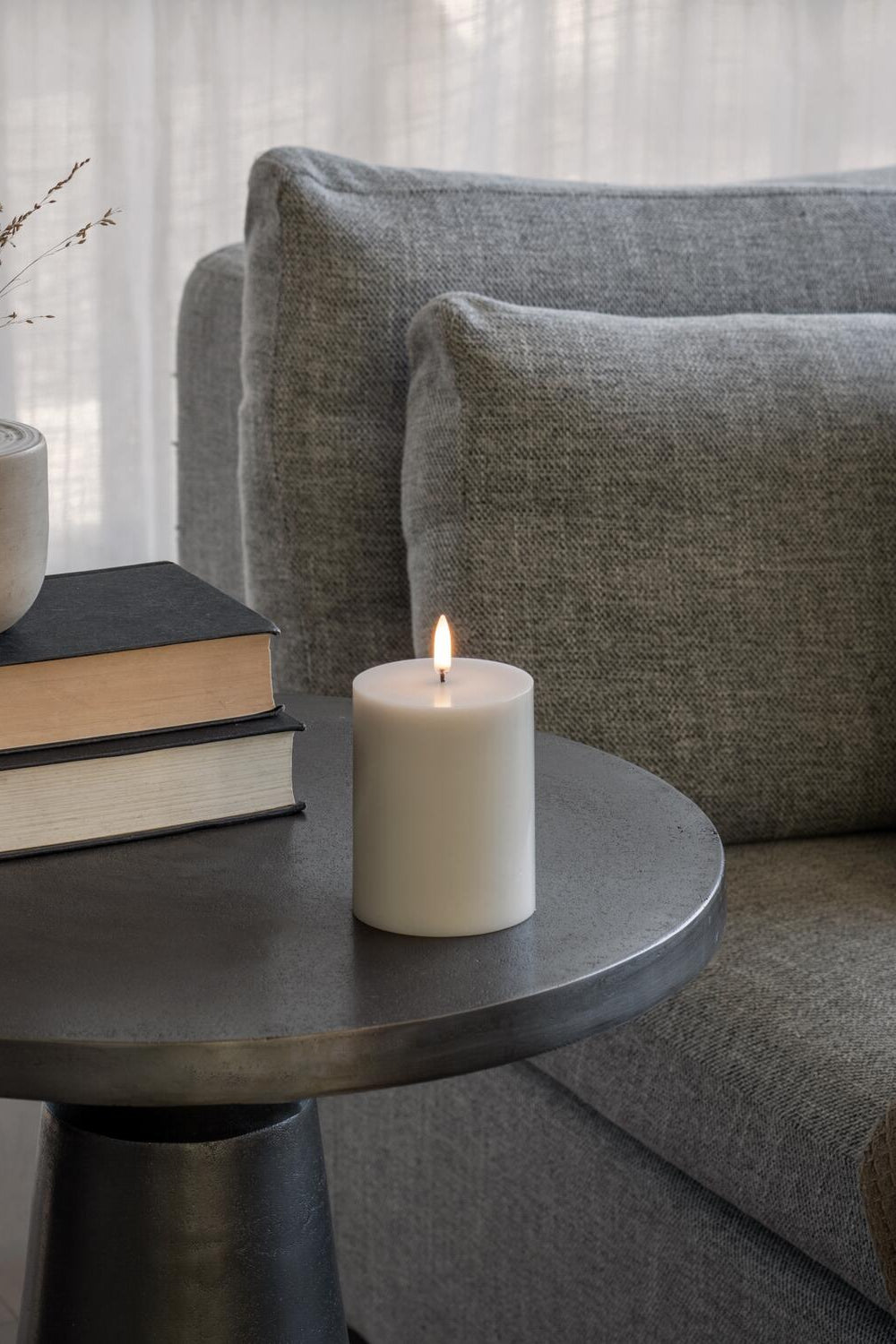 Smooth LED bloklys, Oyster Grey - H10 cm