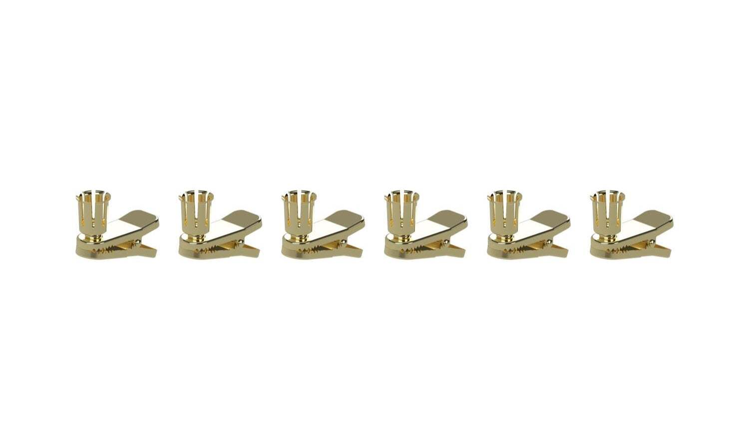 Klips lysholder til mini kronelys, Metallic Brass - 6 stk