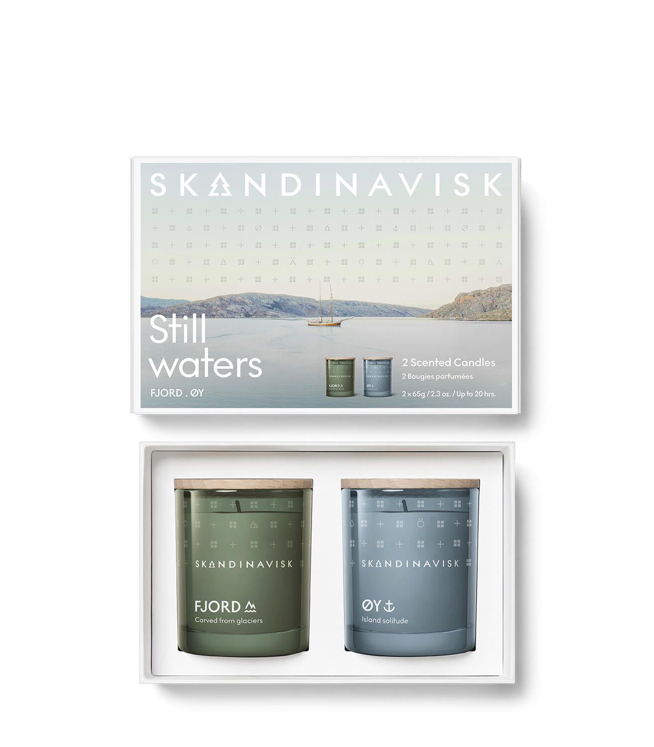 Still Waters duftlys, FJORD & ØY - 2 x 65g