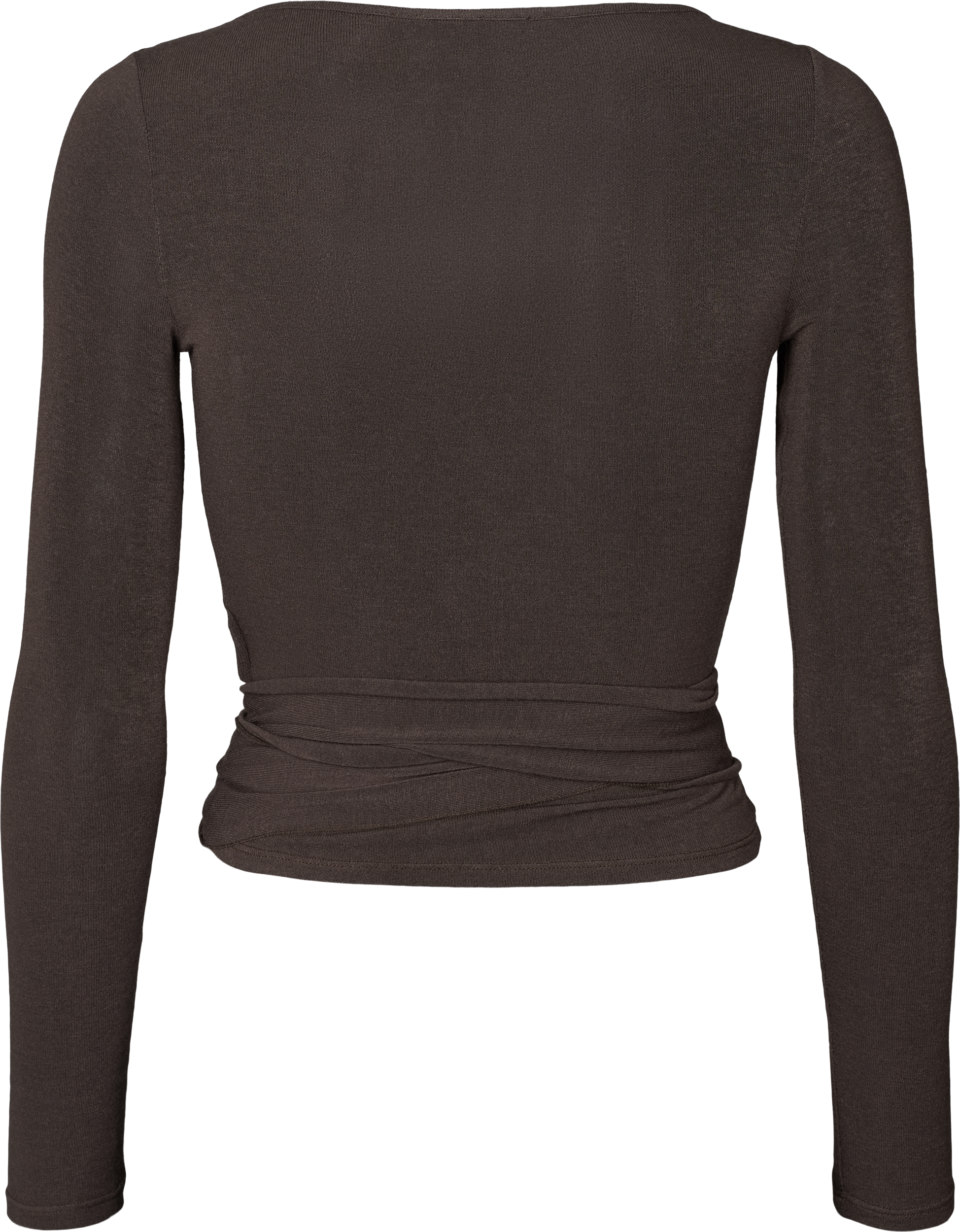 Anne Wrap Wool langærmet t-shirt - Mulch