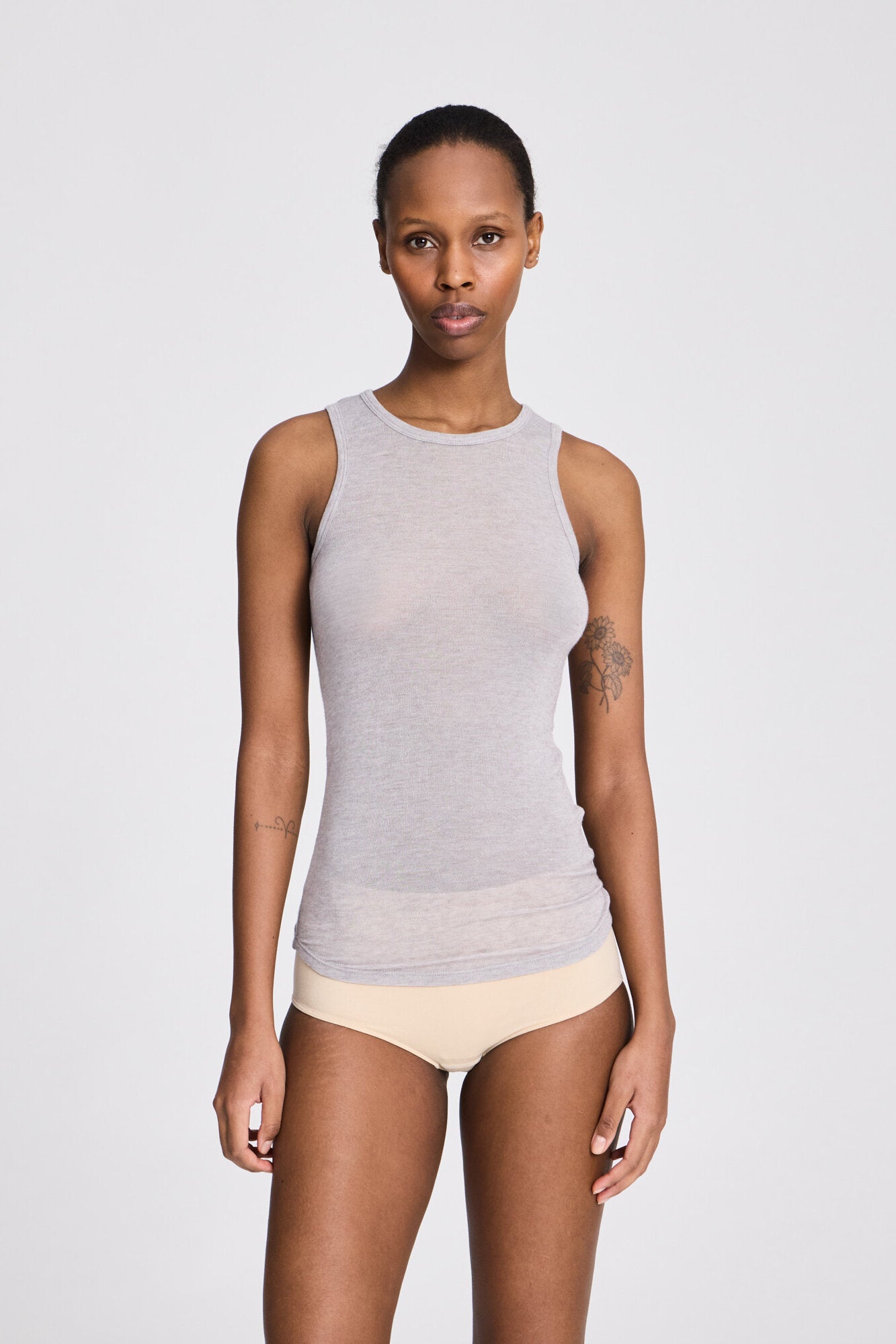 Alberte Wool top - Grey Melange