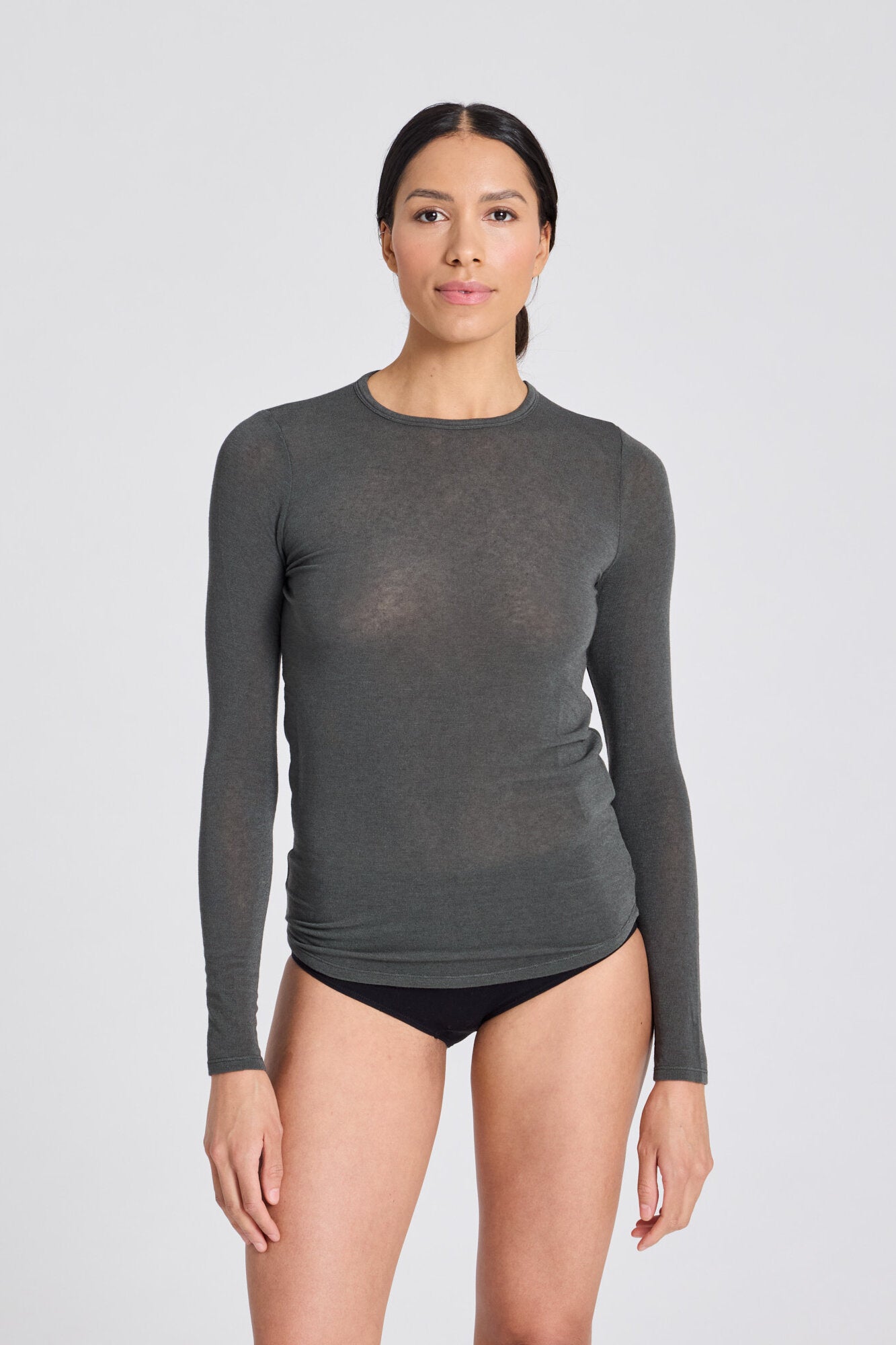 Thyra Wool langærmet t-shirt - Beluga