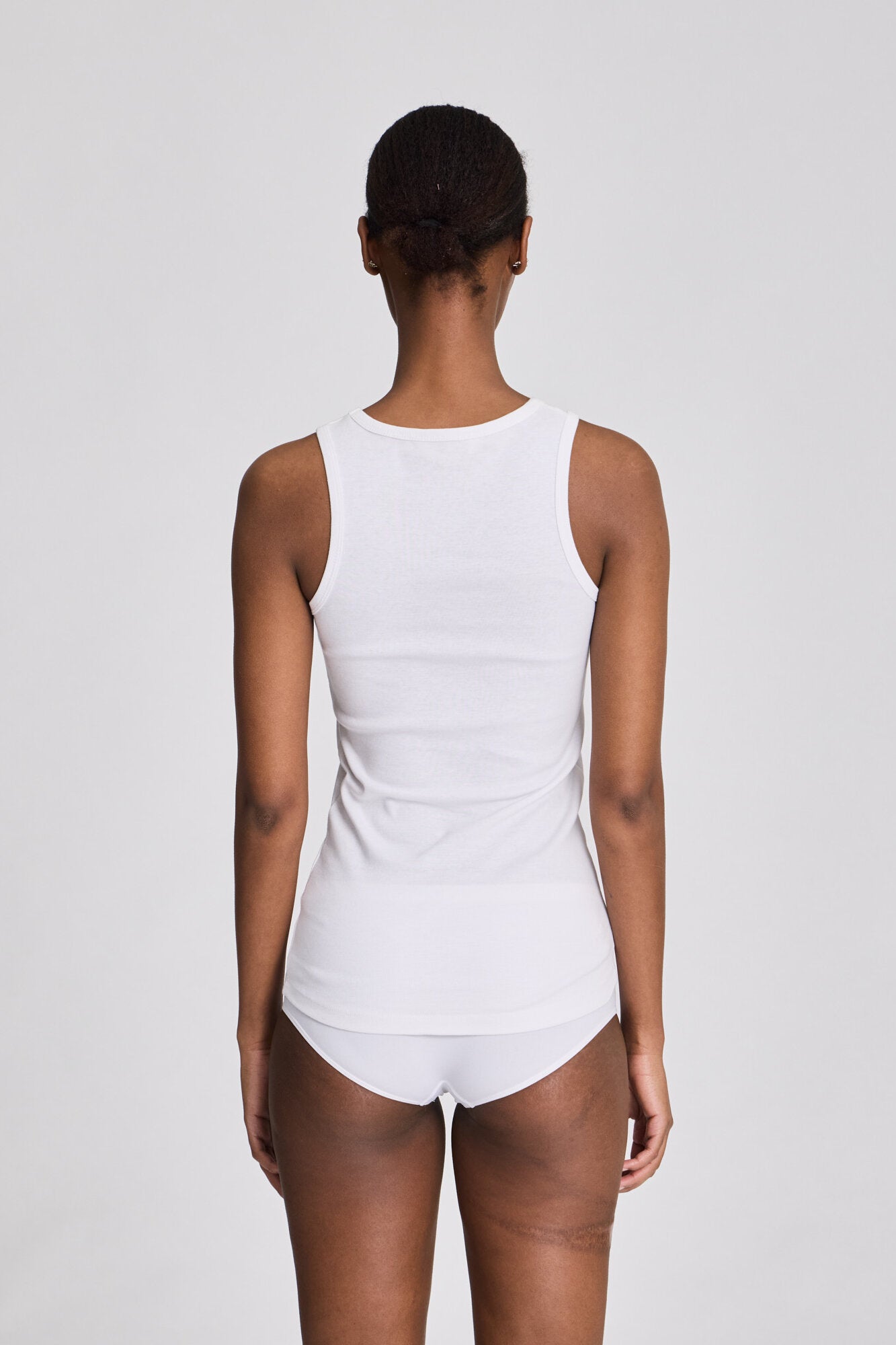 Alberte ribbet tanktop - hvid