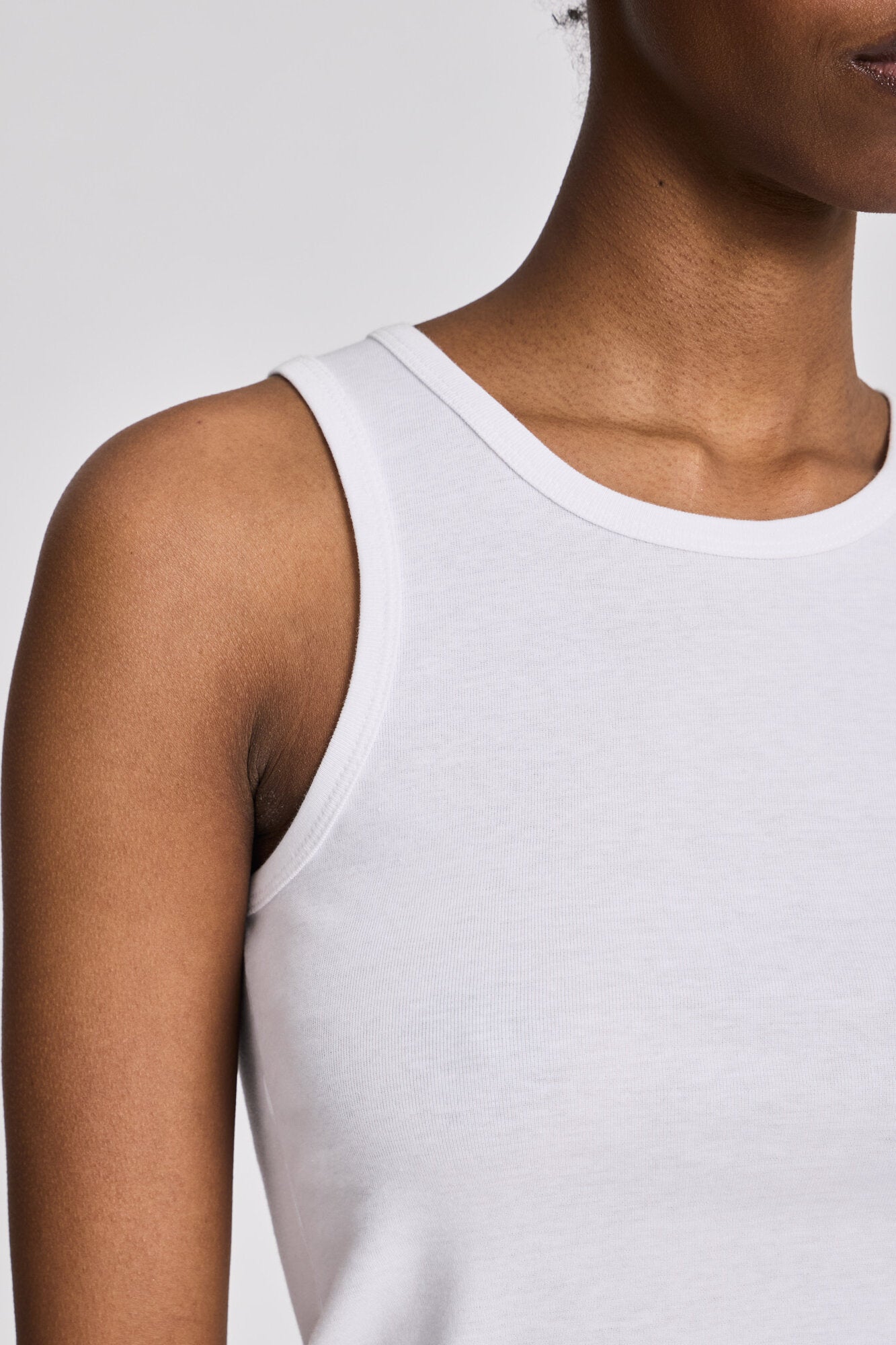 Alberte ribbet tanktop - hvid