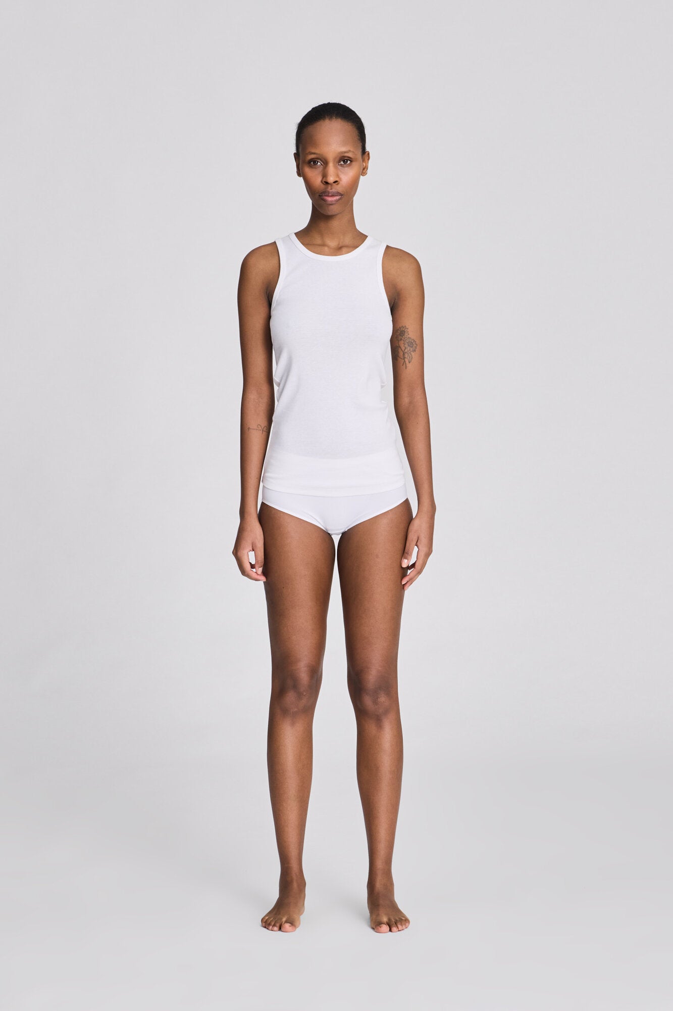 Alberte ribbet tanktop - hvid