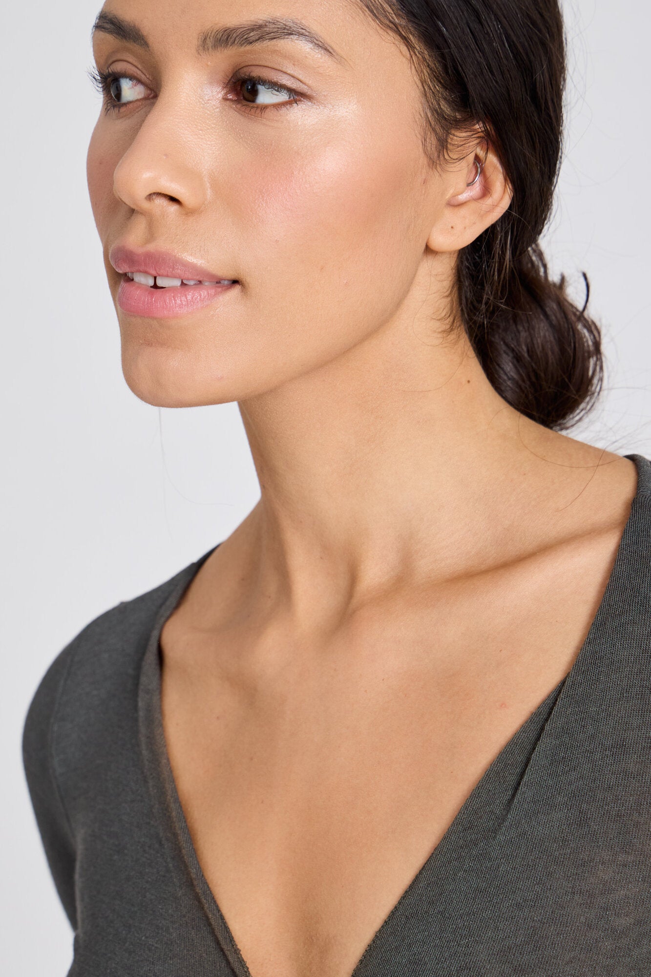 Anne Wool Wrap langærmet t-shirt - Beluga