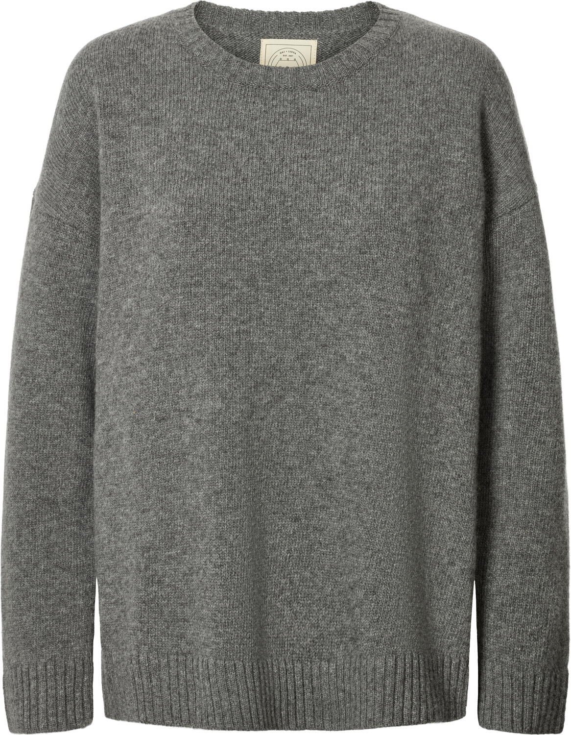 Emely Lambswool strik  - Grafiti Grey Melange