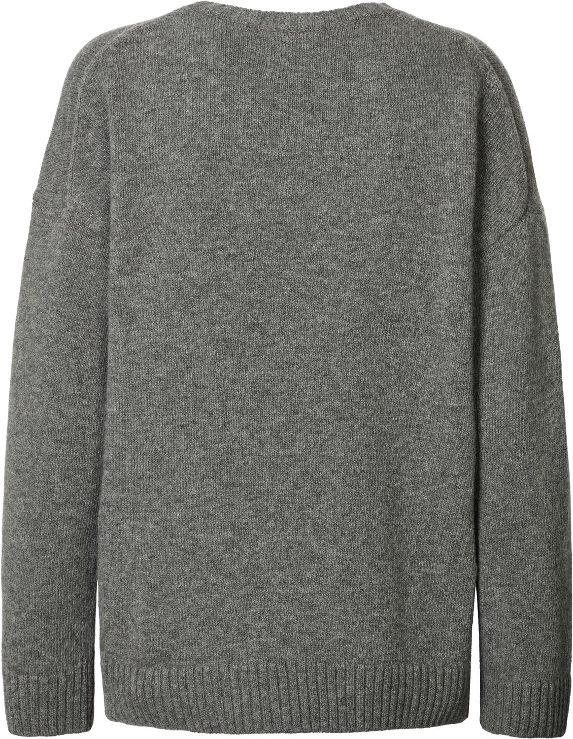 Emely Lambswool strik  - Grafiti Grey Melange