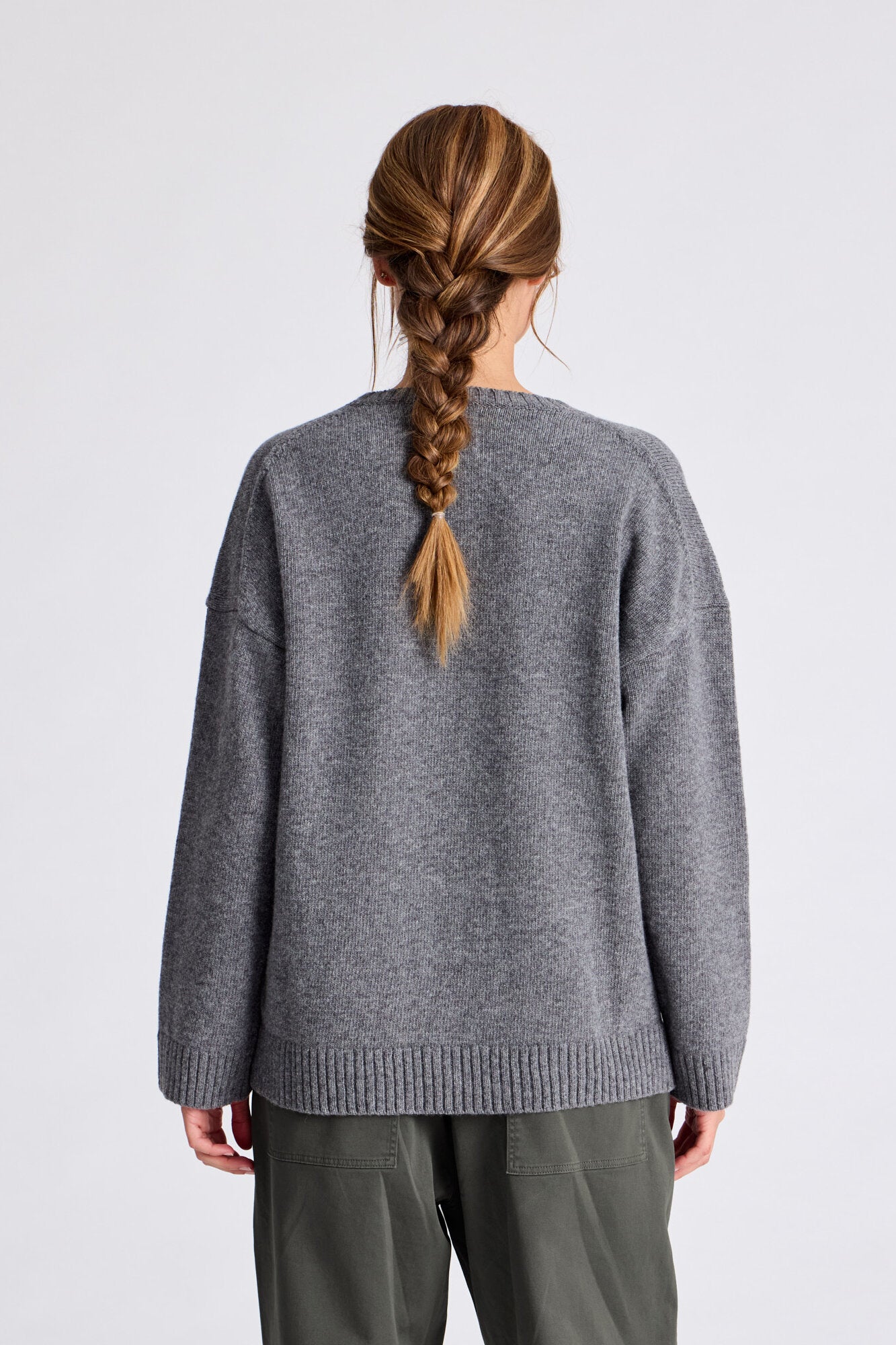 Emely Lambswool strik  - Grafiti Grey Melange