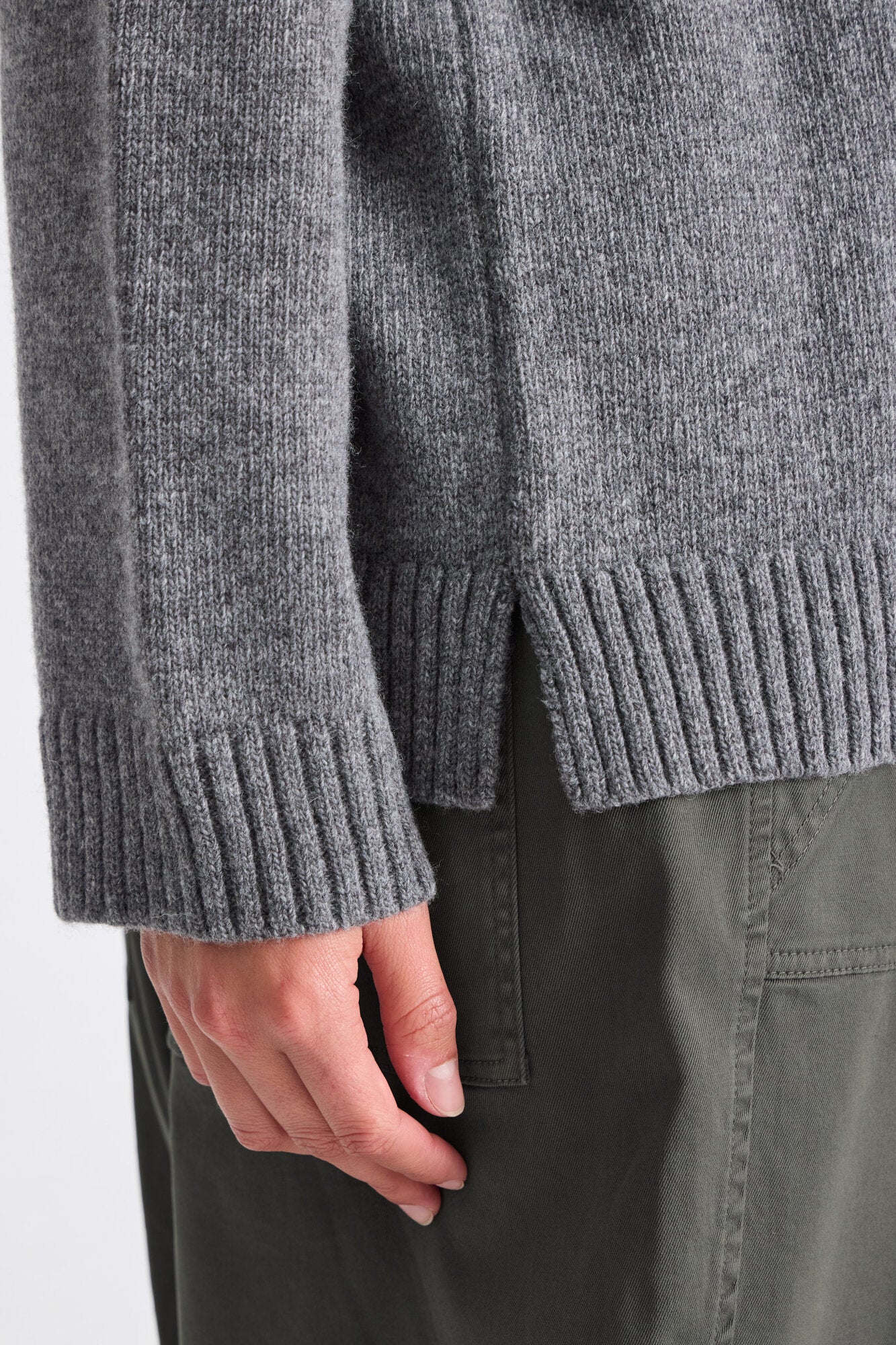 Emely Lambswool strik  - Grafiti Grey Melange