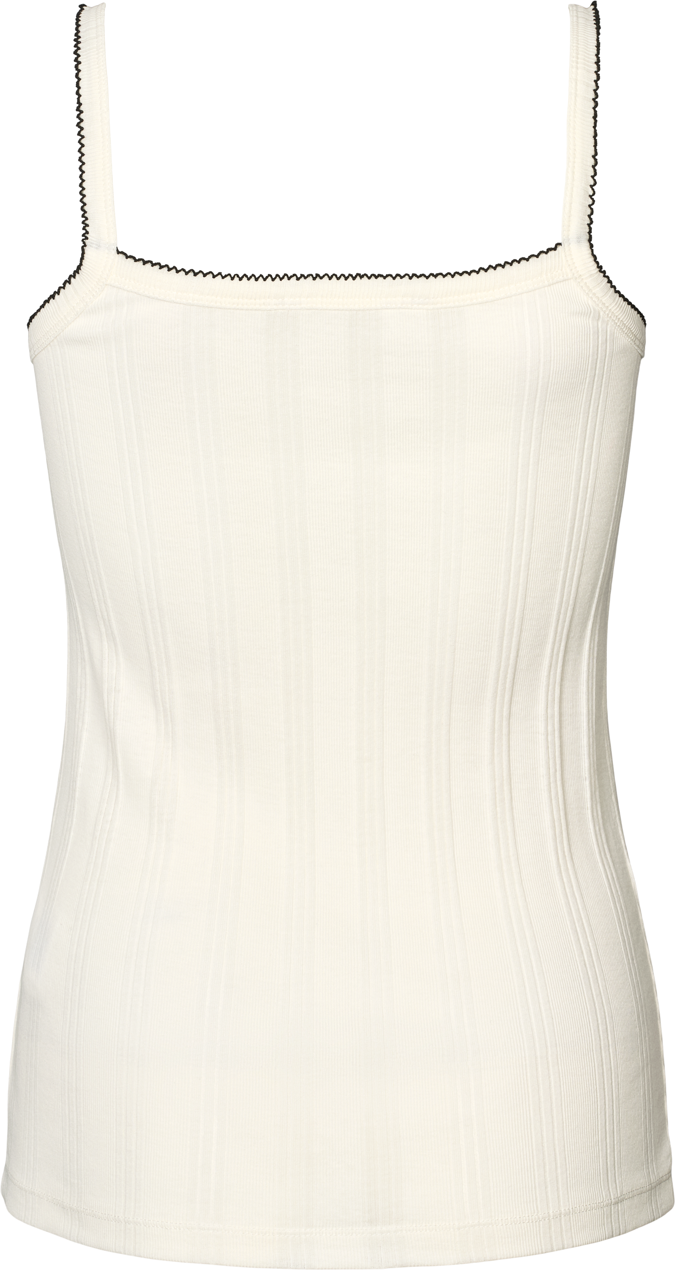 Liva Cotton Strap Drop Needle top - råhvid