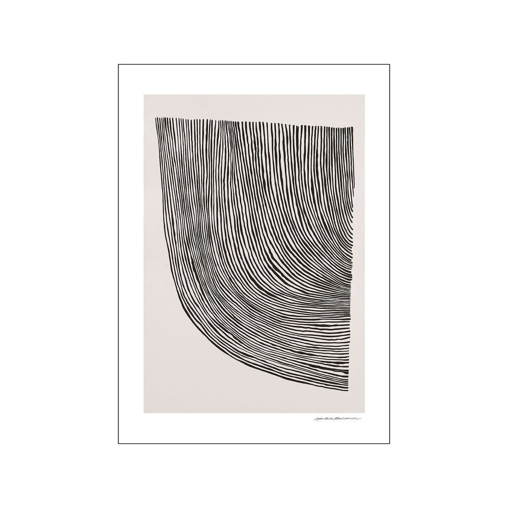 Curves Black plakat, beige/sort - 50x70 cm