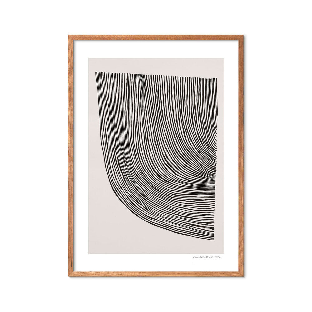 Curves Black plakat, beige/sort - 50x70 cm