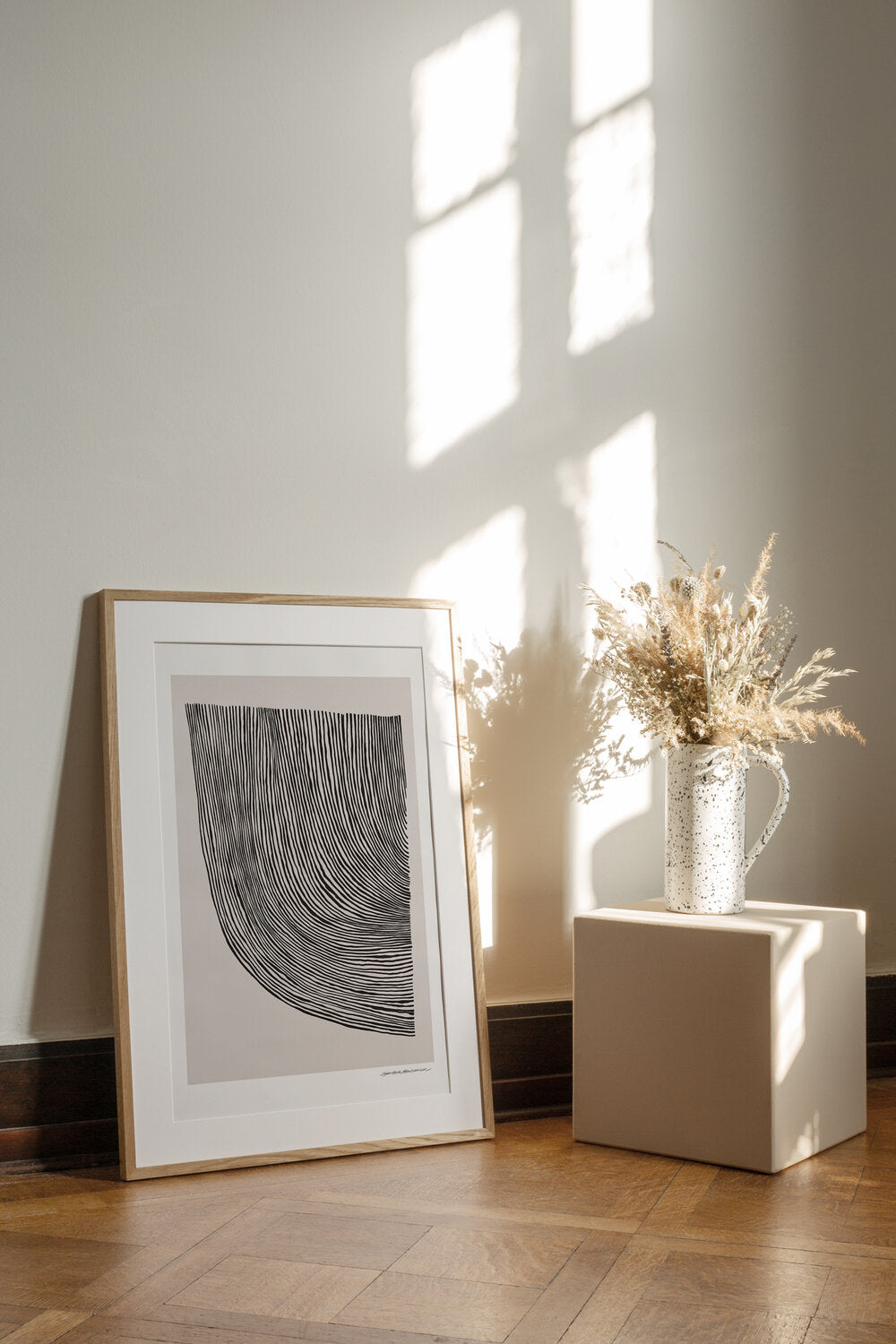Curves Black plakat, beige/sort - 50x70 cm