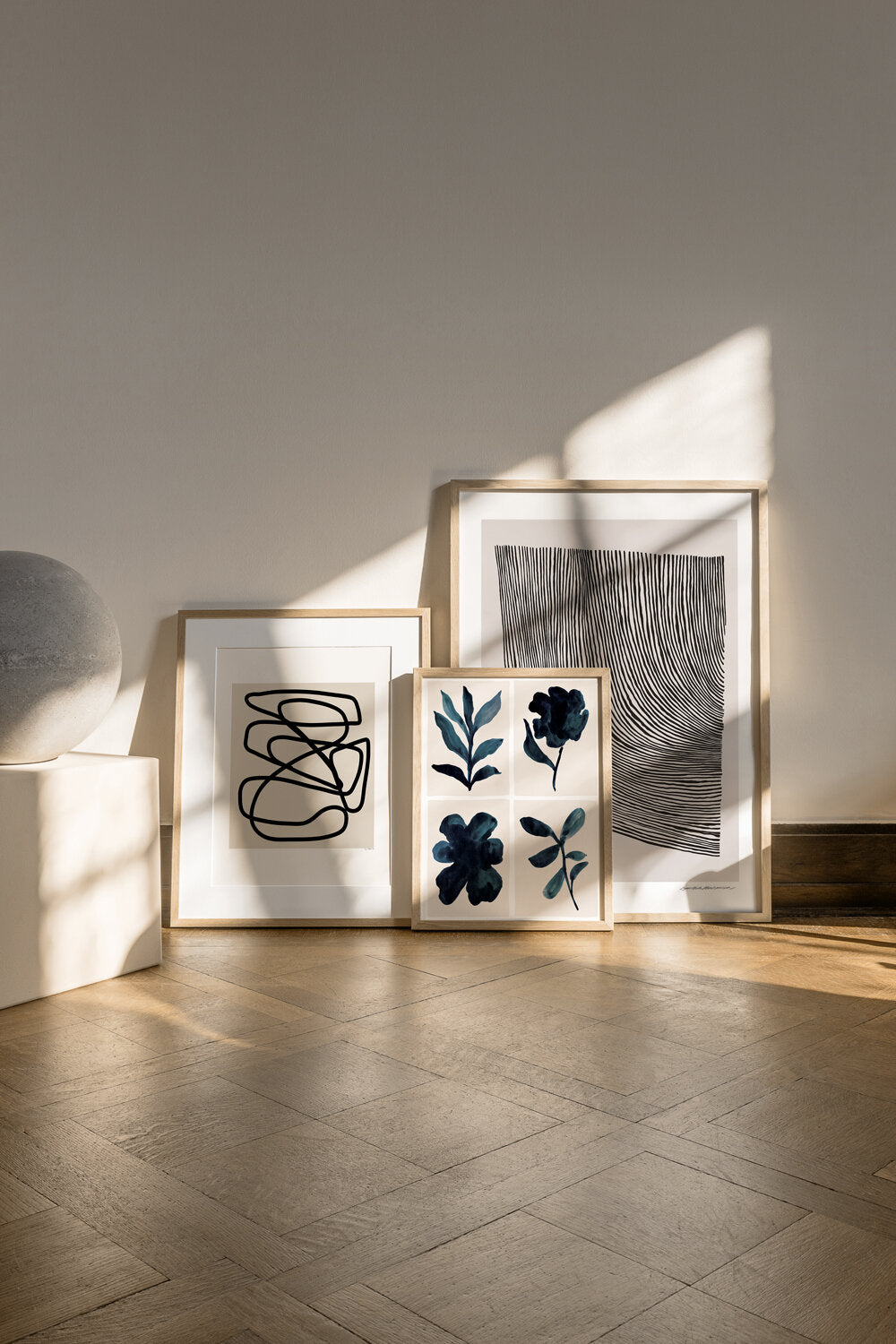 Curves Black plakat, beige/sort - 50x70 cm
