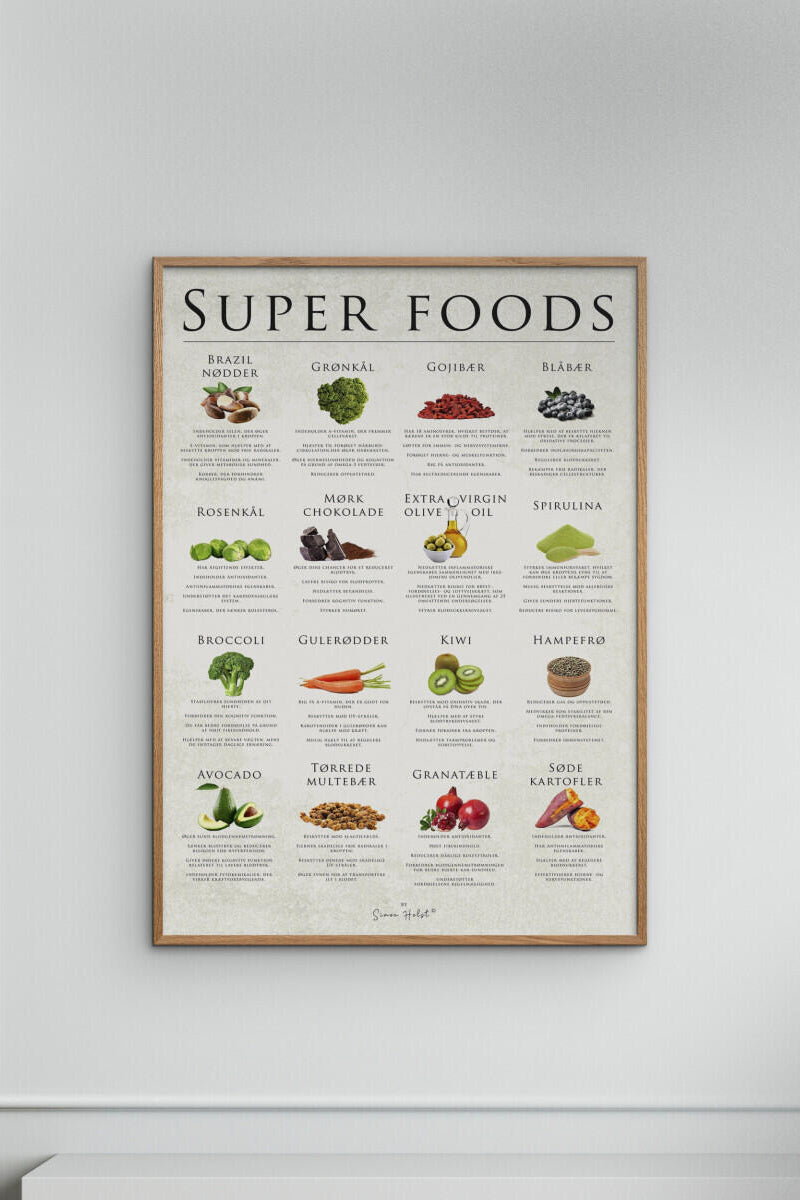 Simon Holst Super foods plakat - 30x40 cm