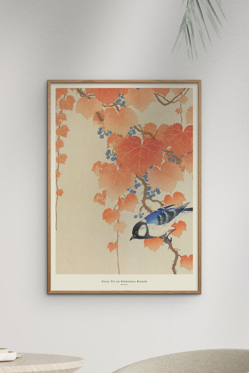 A.P. Atelier Great Tit on Paulownia Branch plakat