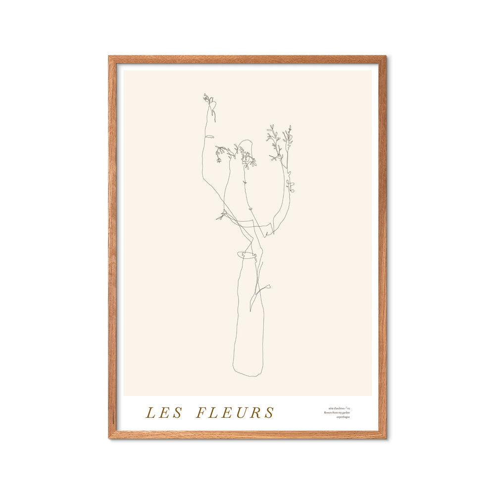 Les Fleurs plakat, creme - 30x40 cm