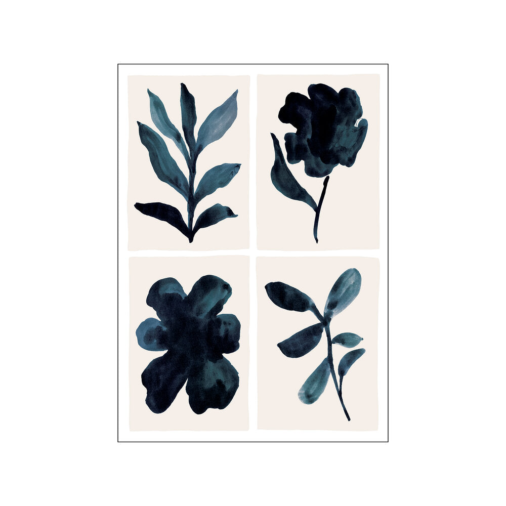 Floral Assemblage plakat, grøn - 30x40 cm
