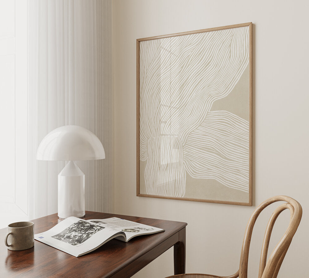 The Line no. 09 plakat, creme - 50x70 cm