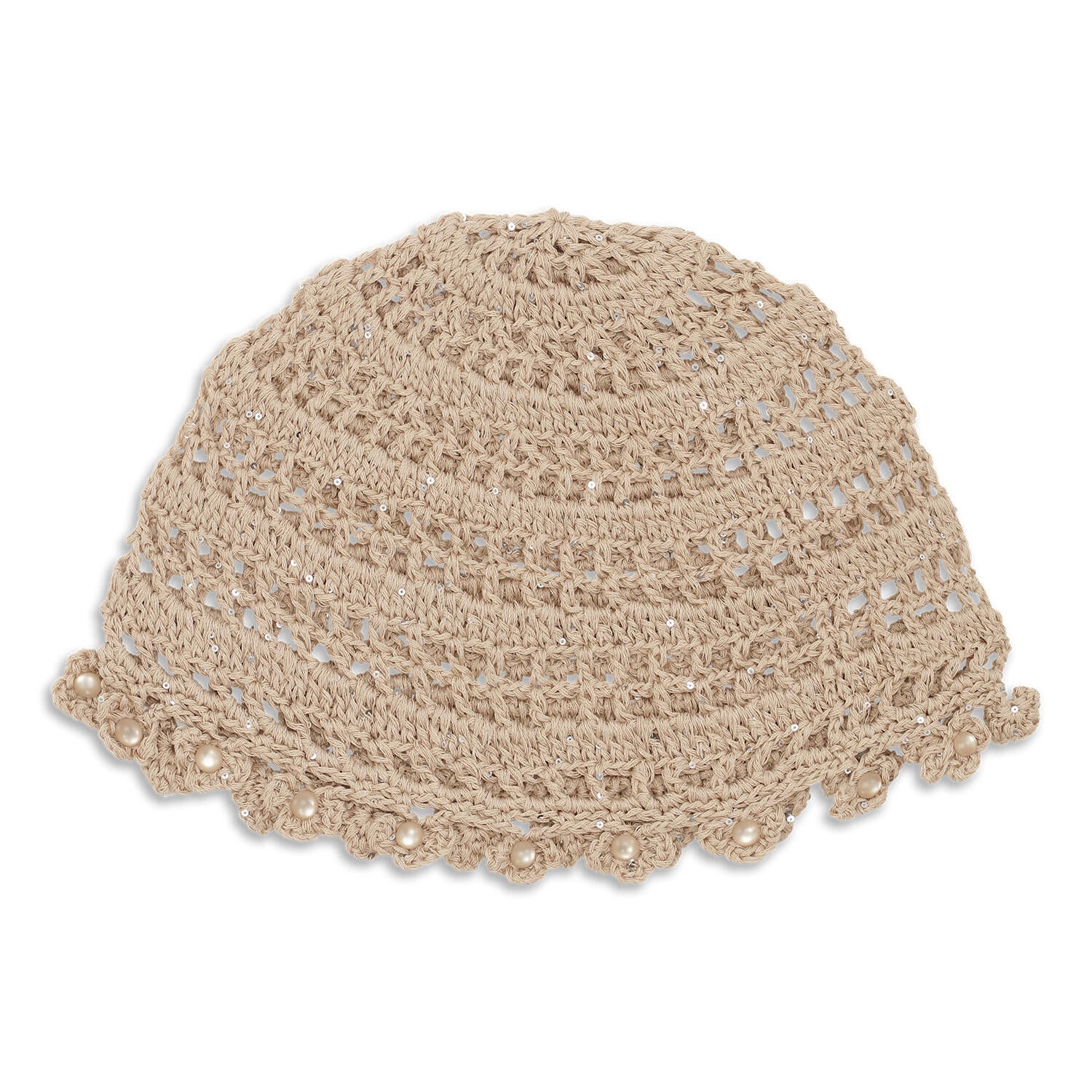 Flower hæklet hat - beige