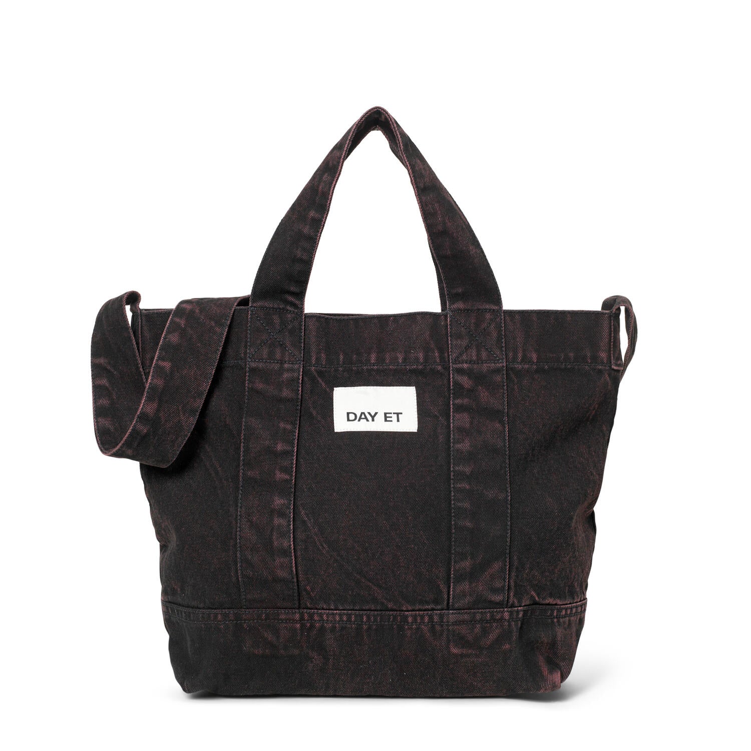 Washed Denim crossbody taske - Chocolate Plum