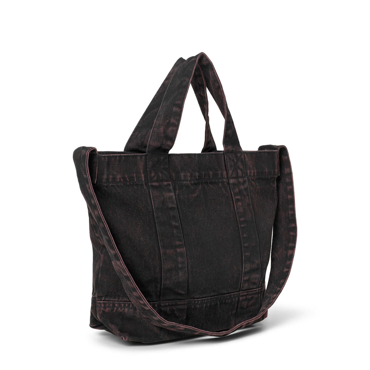 Washed Denim crossbody taske - Chocolate Plum