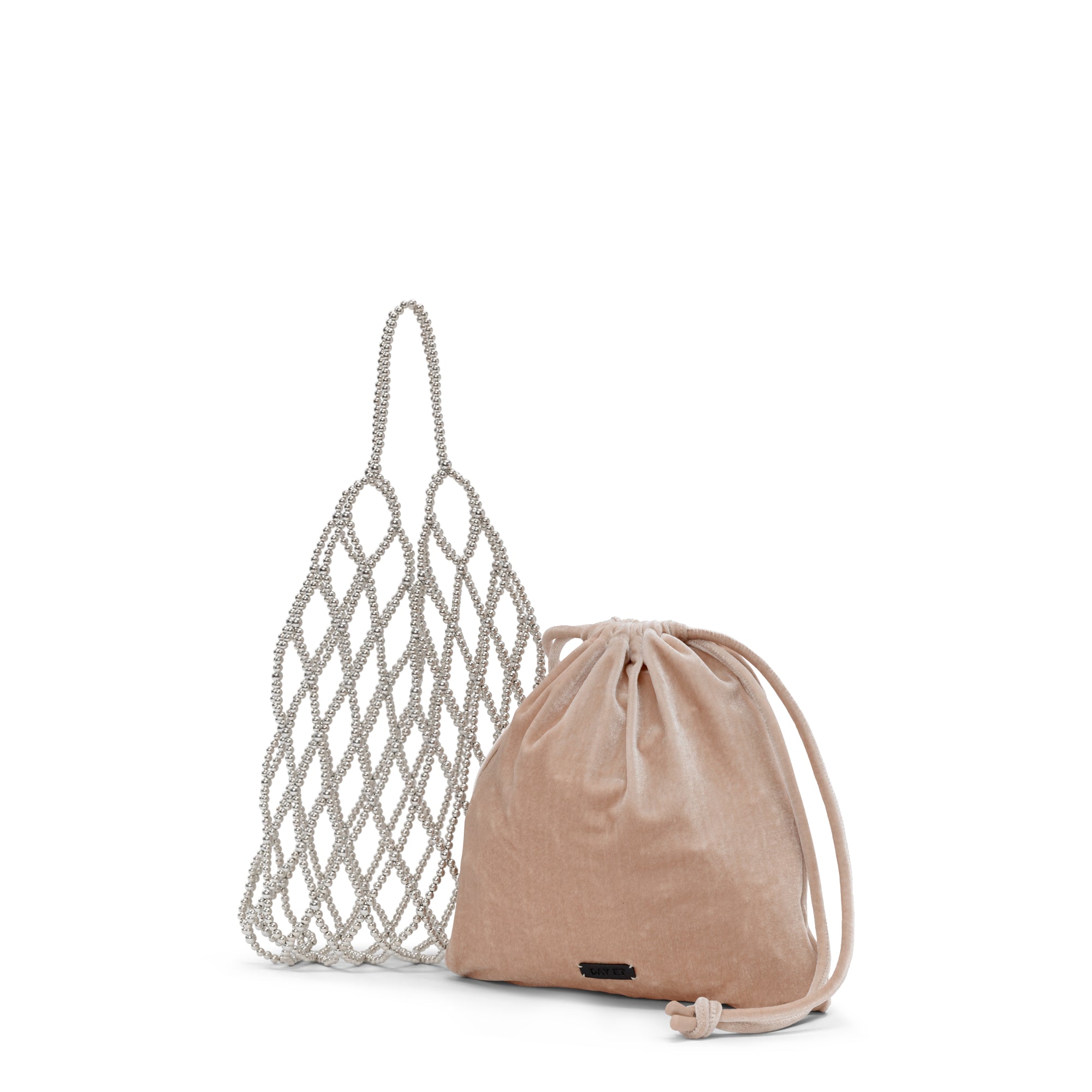 Beaded Chrome taske - silver