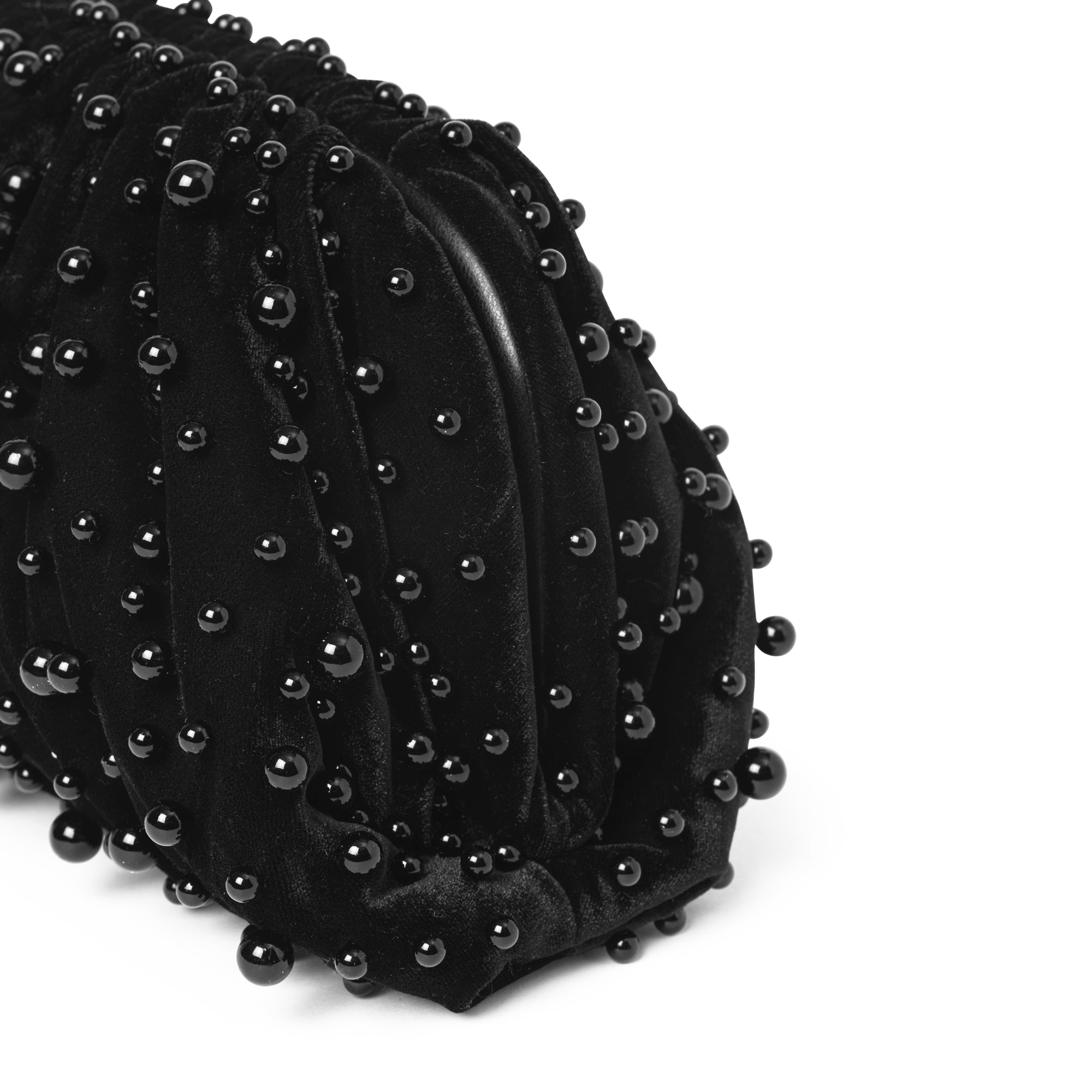 Pearly Velvet clutch - Black