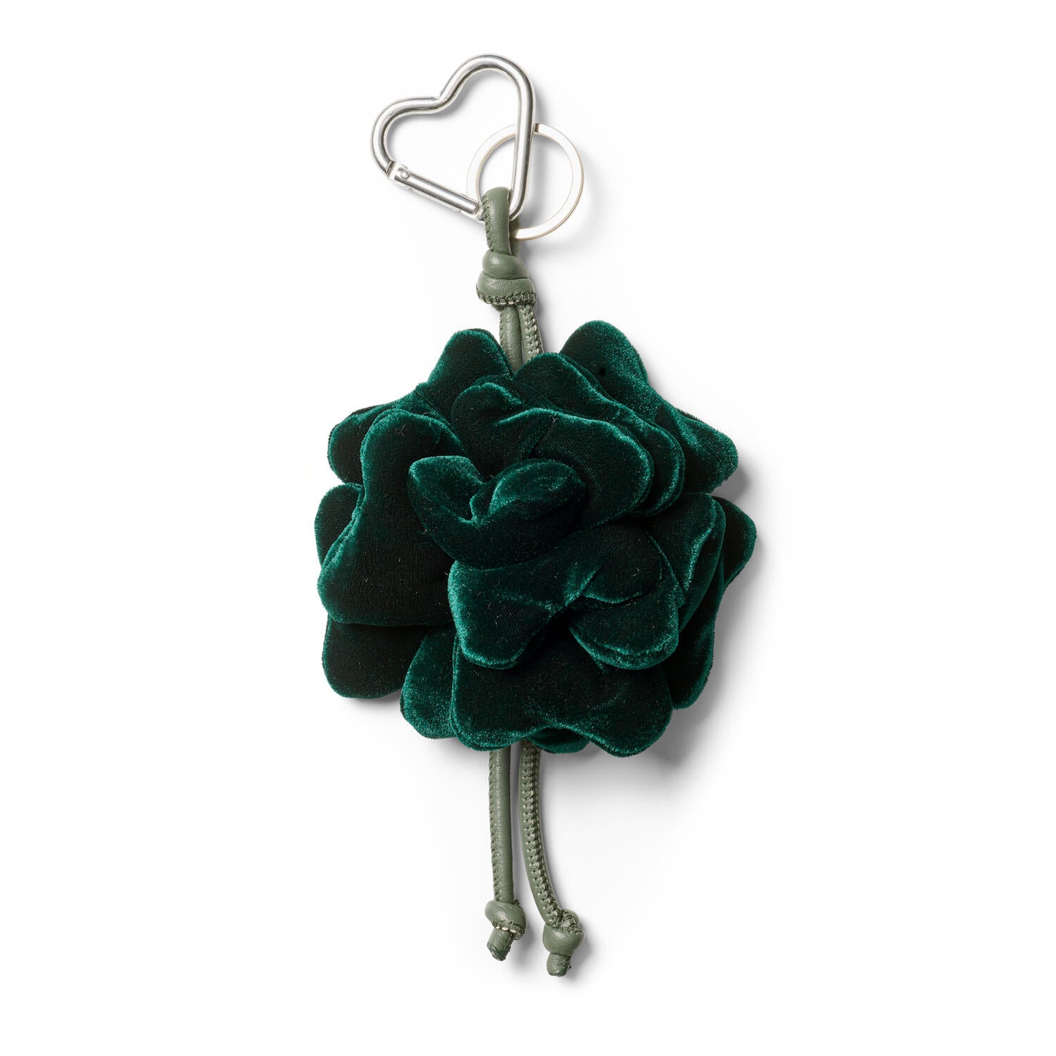 Velour blomster charm - darkest Spruce