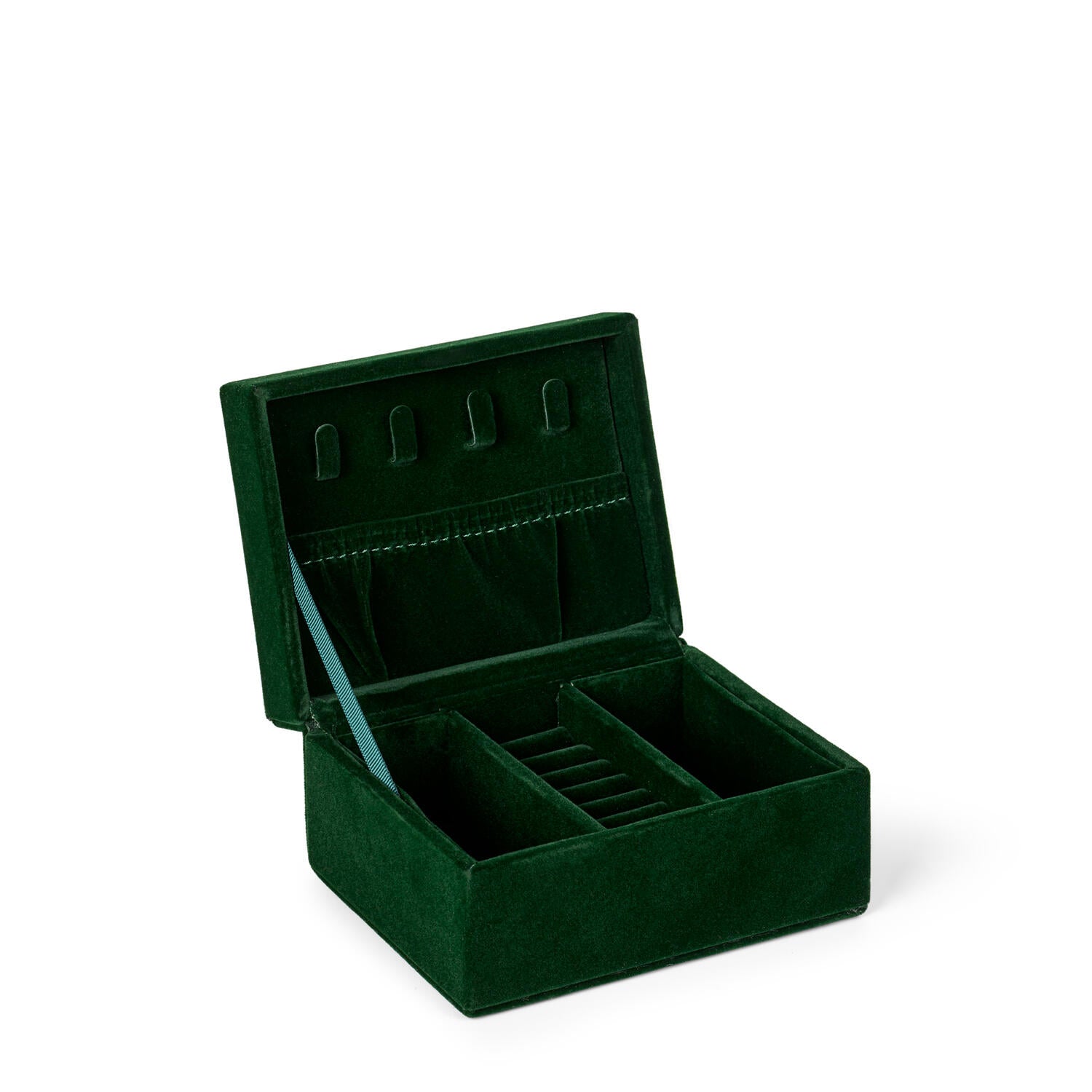 Velour smykkeskrin, small - Darkest Spruce