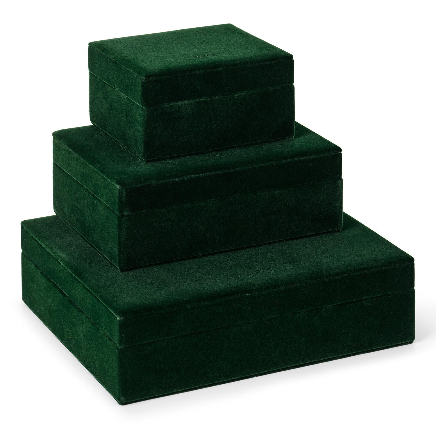 Velour smykkeskrin, small - Darkest Spruce