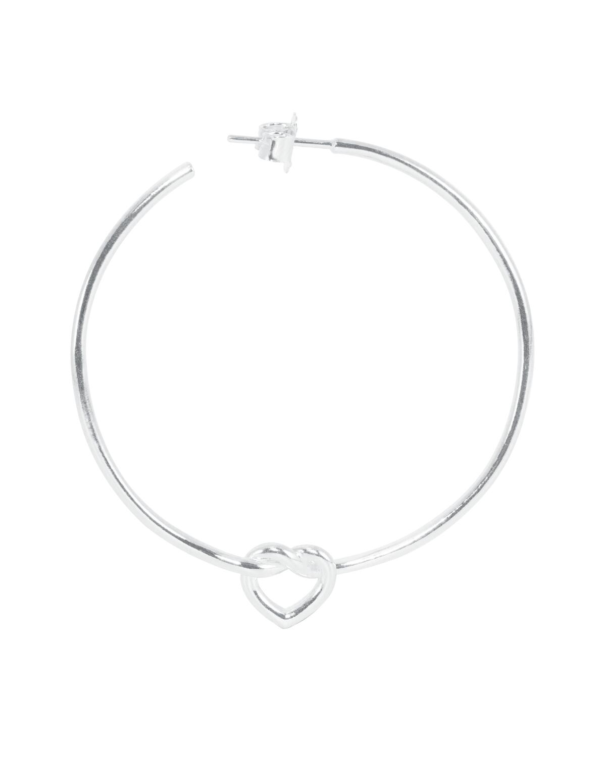 Big Tied Heart hoop - sølv