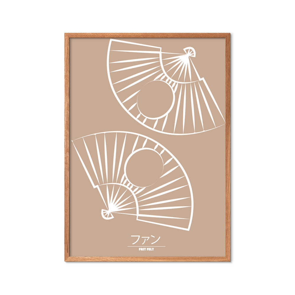 Vifter plakat, Beige - 50x70 cm
