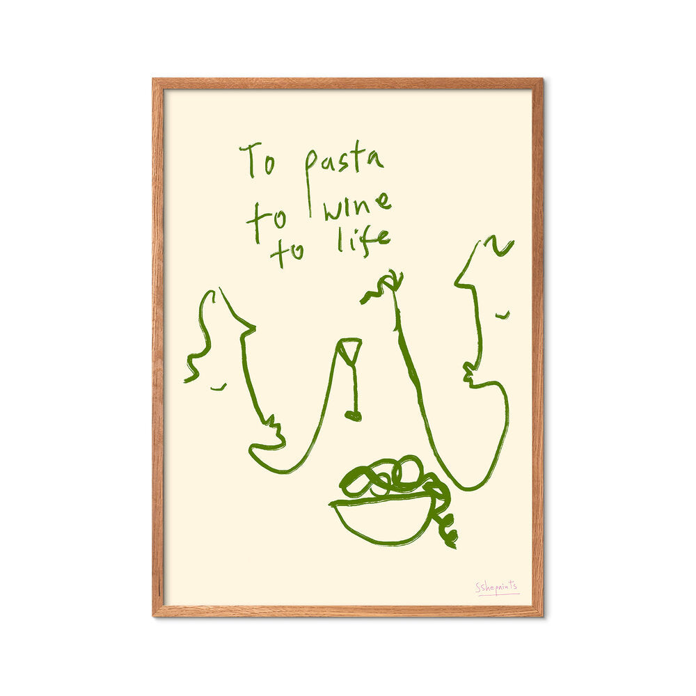 To Life plakat, beige/grøn - 50x70 cm