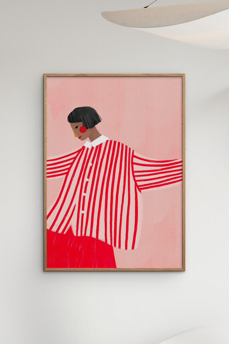 Bea Muller The Woman With the Red Stripes plakat