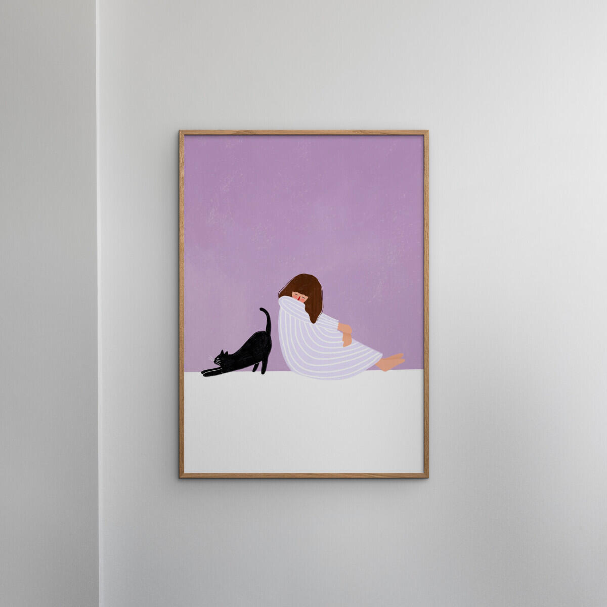 Bea Muller Girl and Cat plakat - A5
