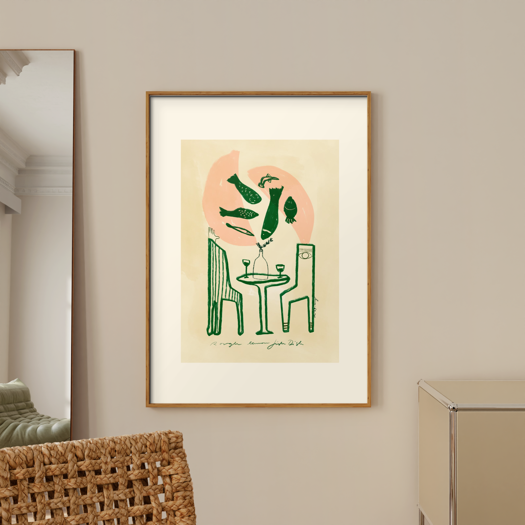 Green Lemon Fish plakat - 30x40 cm