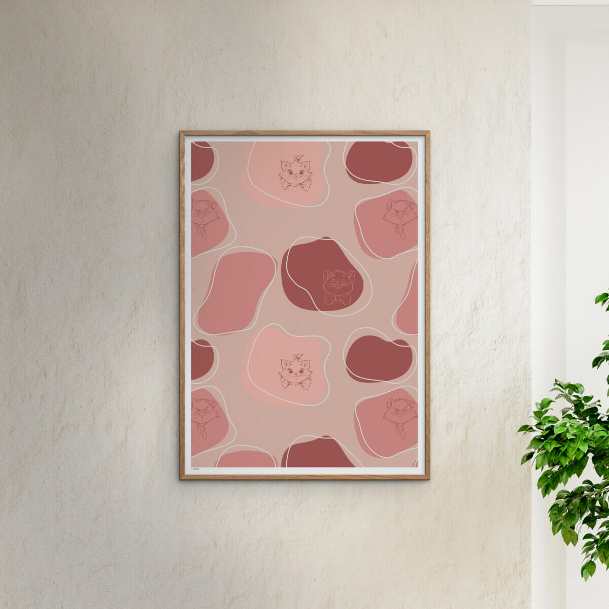 Disney Aristocats Pink & Red plakat - A5