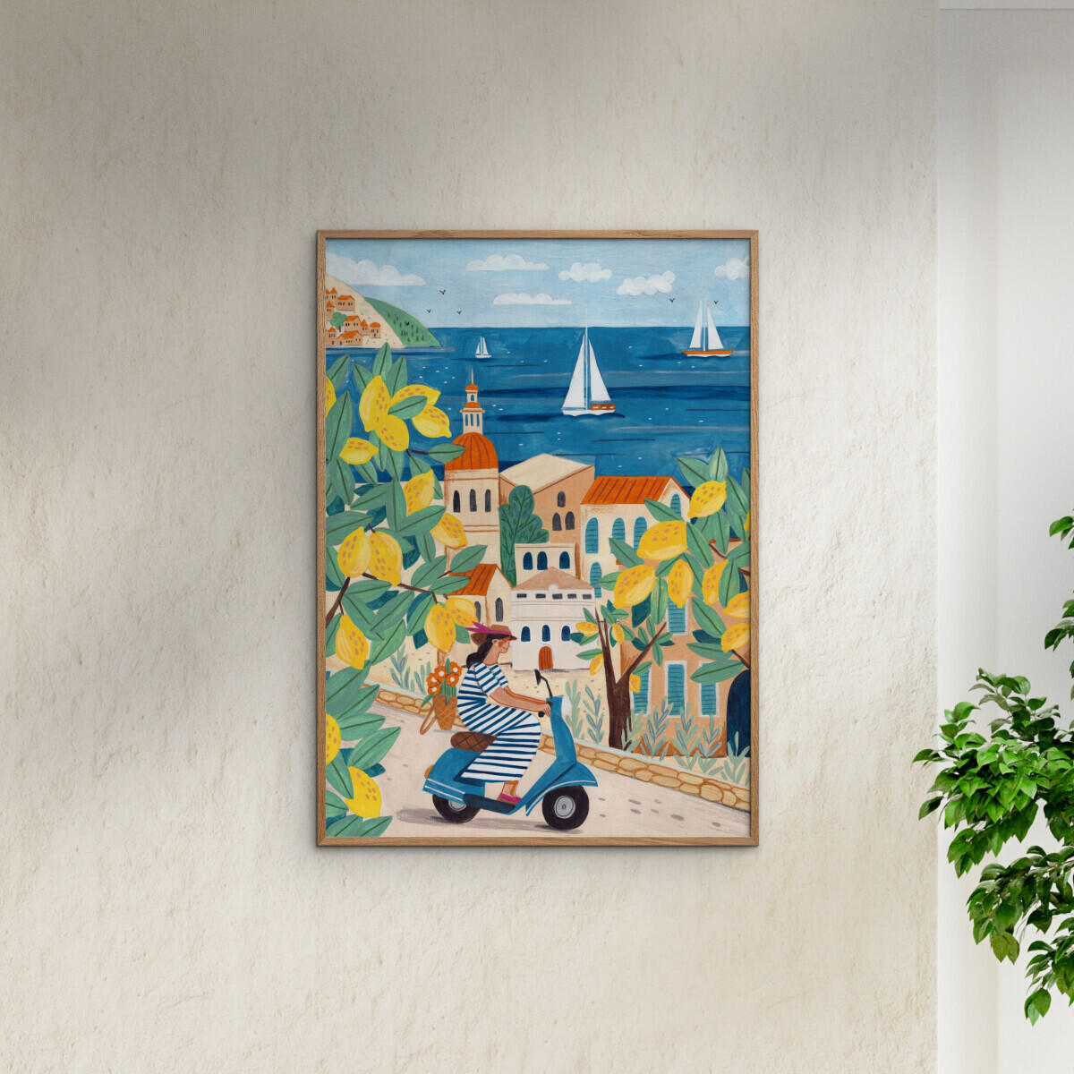 Affordable Art Prints x Caroline Bonne Muller Woman on the Amalfi Coast plakat - A5