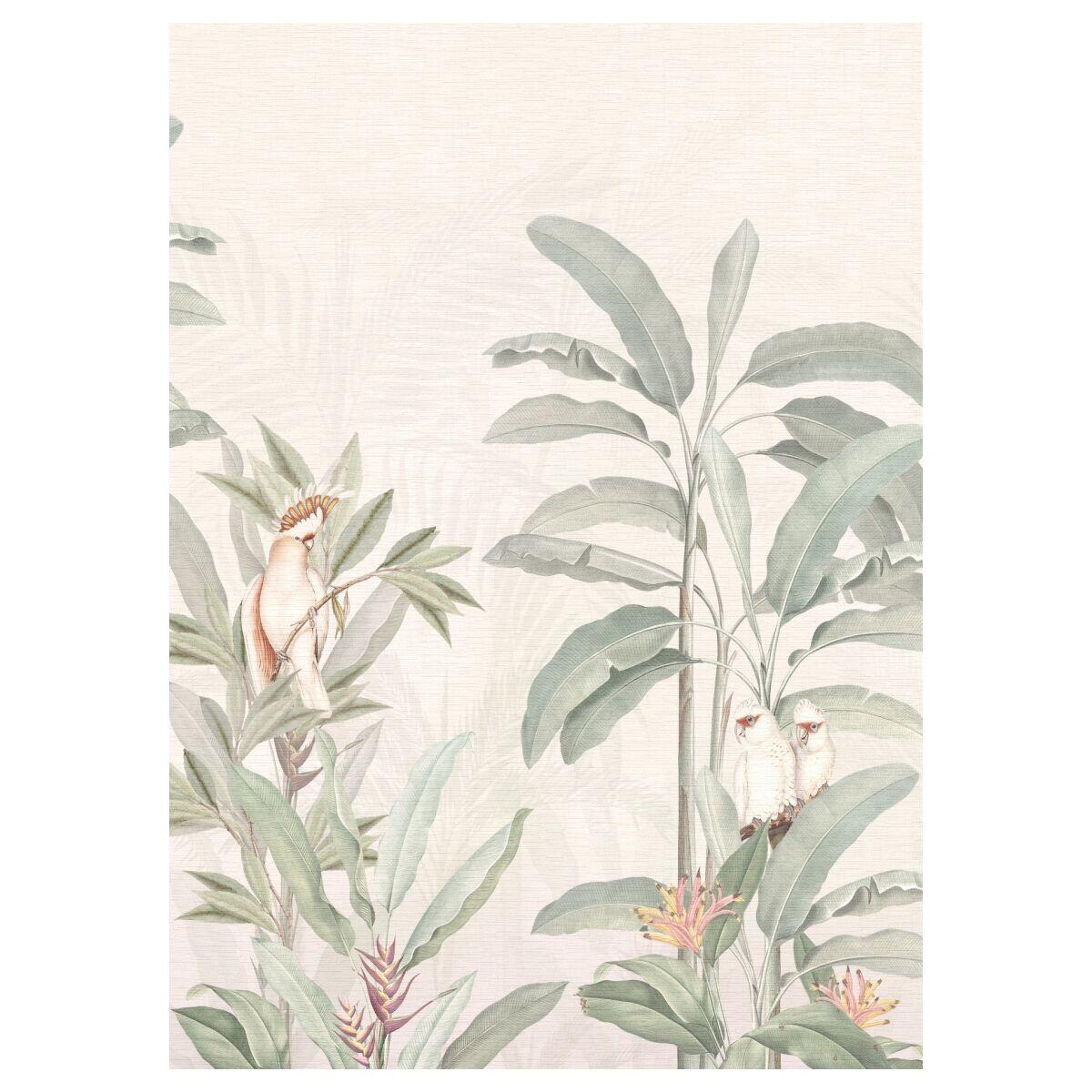 White Cockatoo & tropical palm trees I plakat - A4