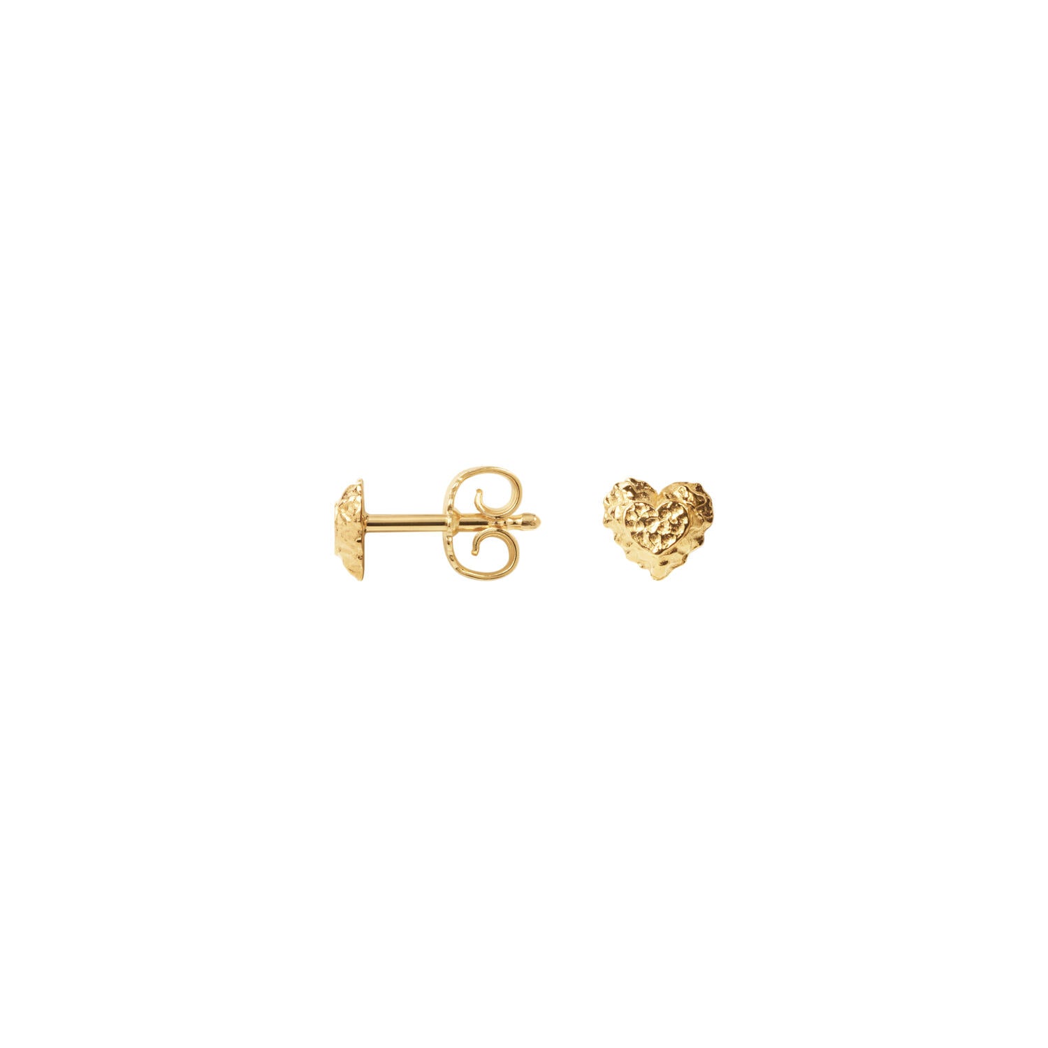 Sparkly Heart ørestikker - forgyldt