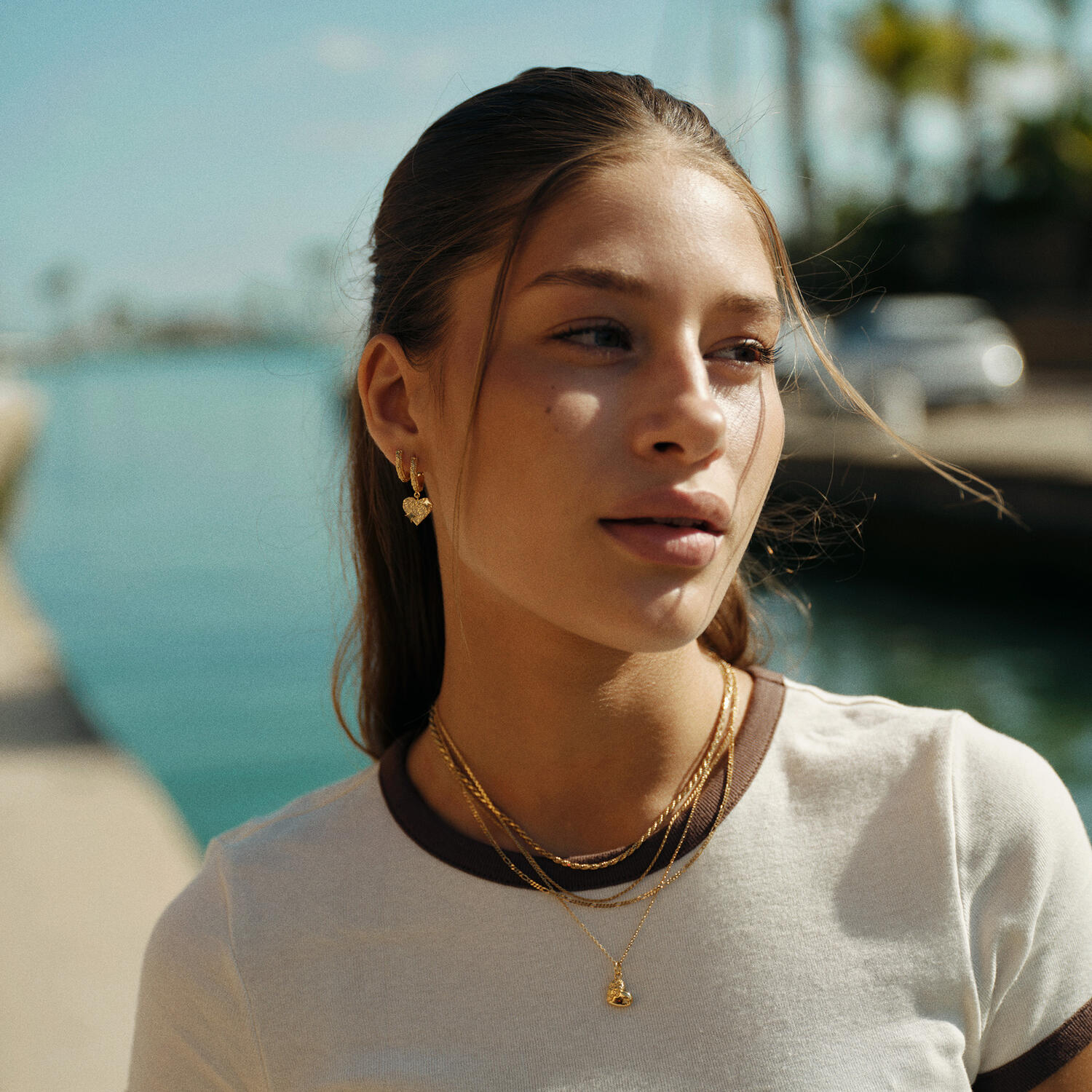 Small Sparkly hoops - forgyldt