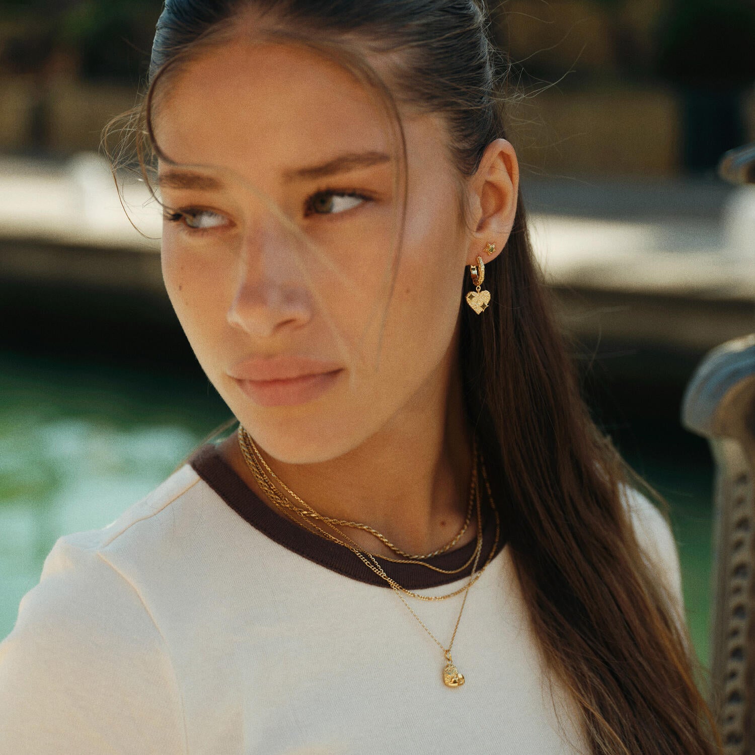 Large Sparkly hoops - forgyldt