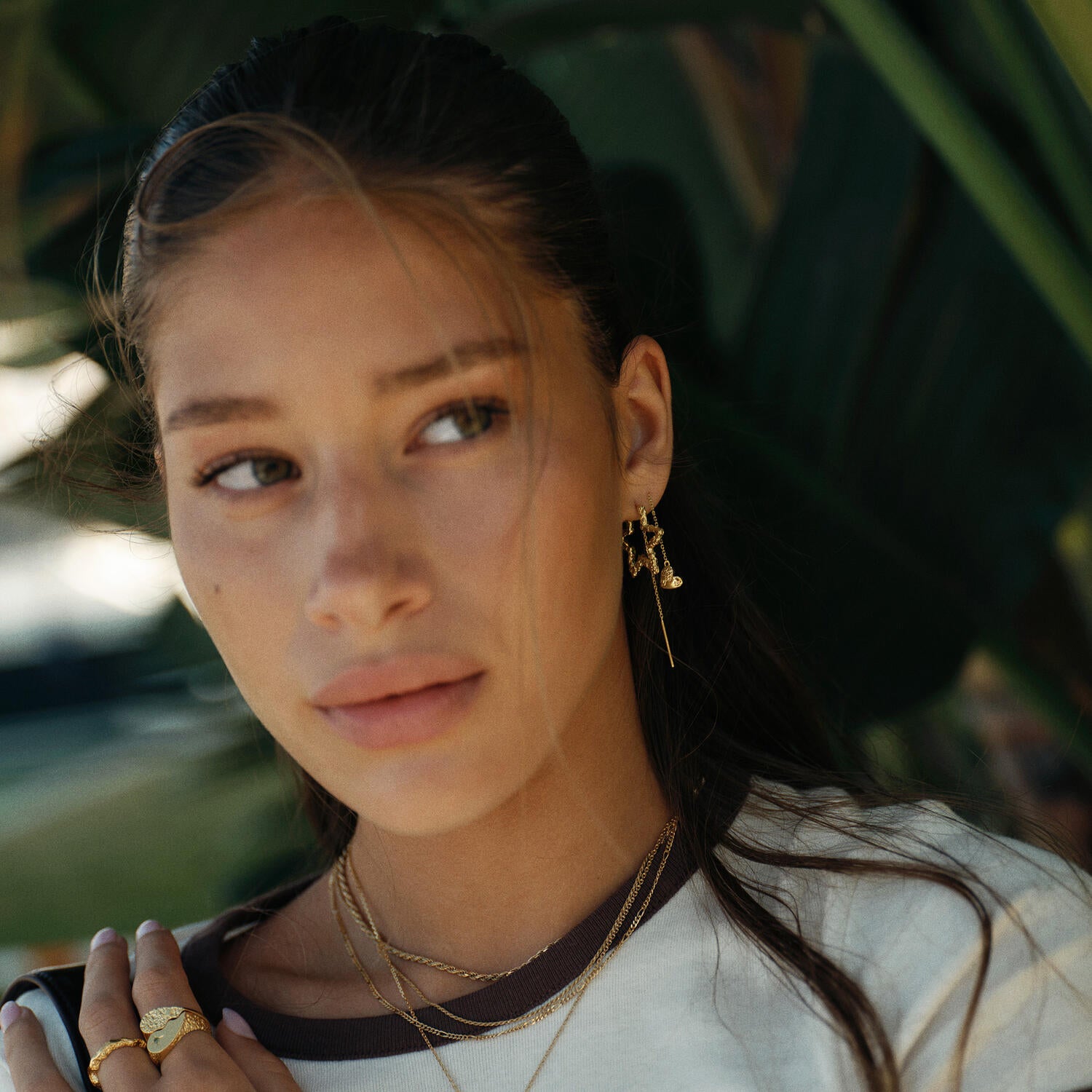 Star Sparkly hoops - forgyldt